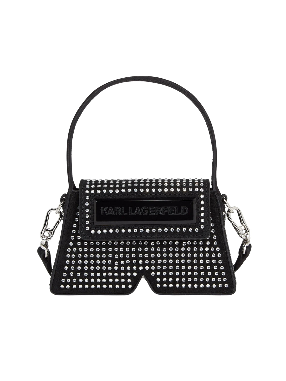 Karl Lagerfeld Bag Shoulder Crystal Embellished Logo Black