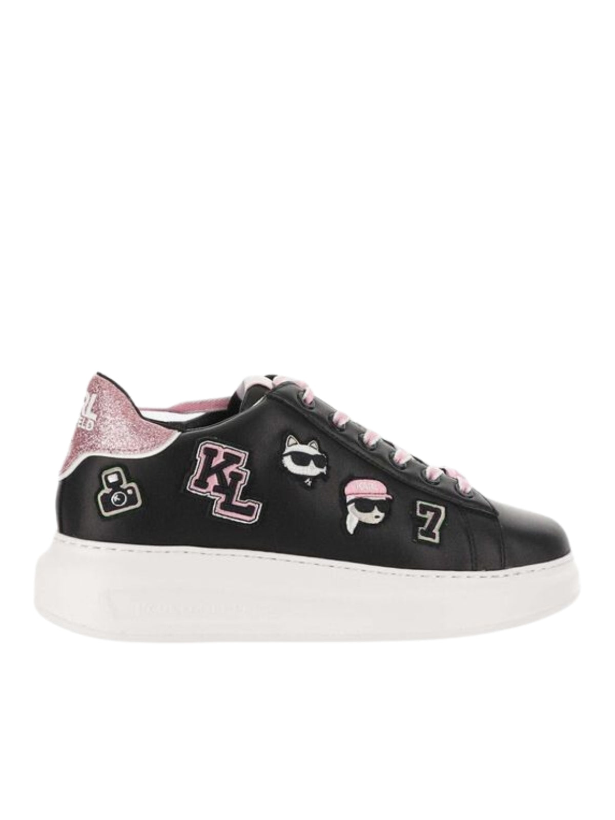 Karl Lagerfeld Ladies Sneaker Kapri Karl Varsity Patch Black-Pink