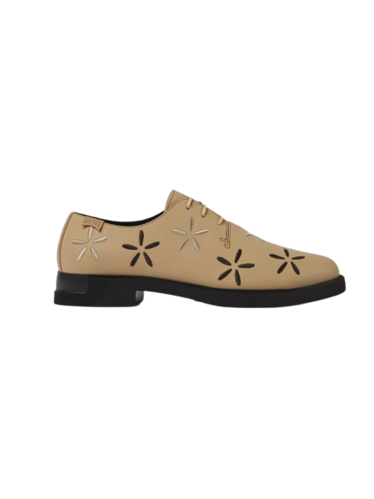 Camper Ladies Shoe Serv.Bojito Cut Out Flowers Tan