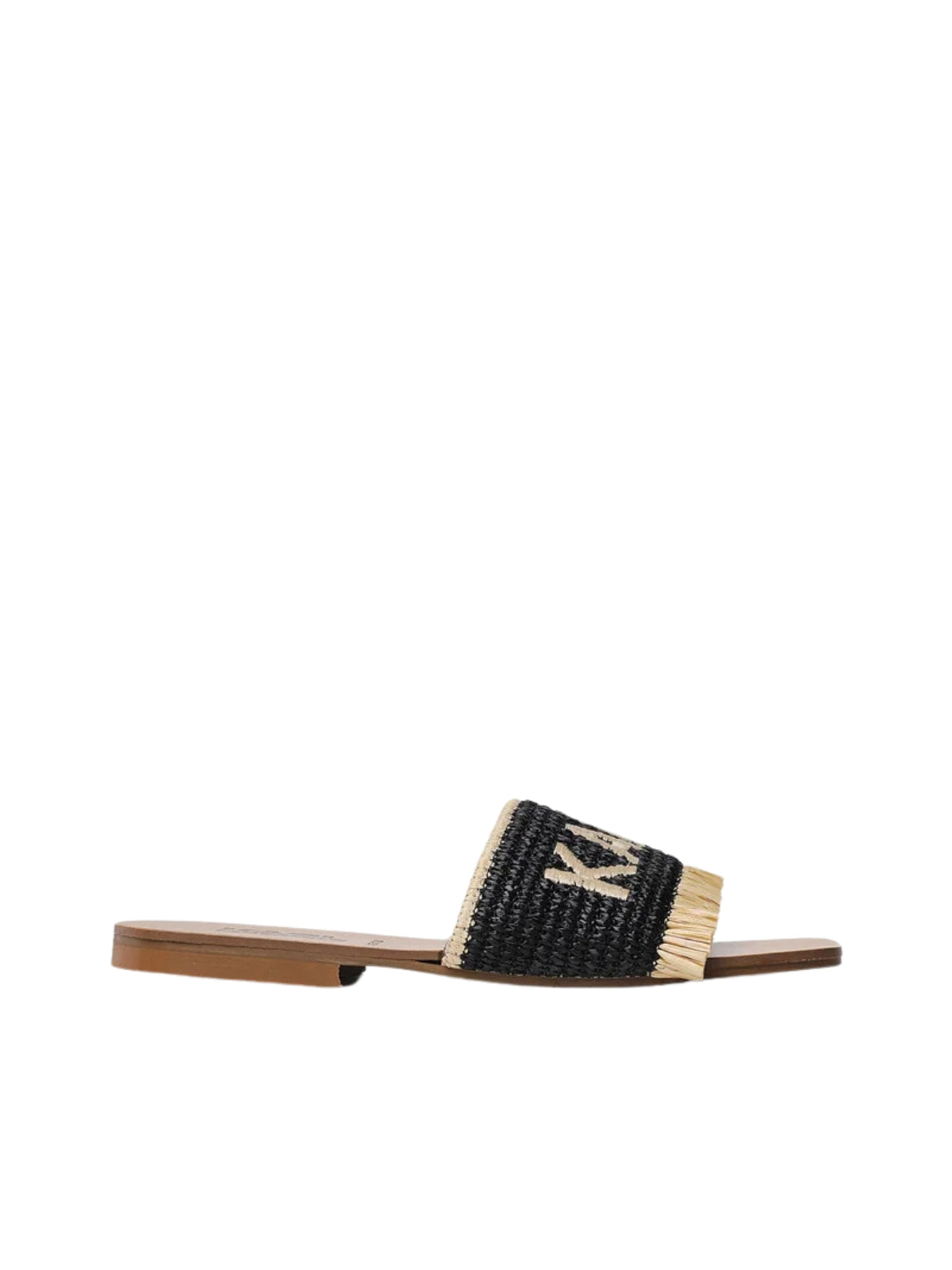 Karl Lagerfeld Ladies Slide Skoot Iii Karl Band Raffia Black-White-Natural