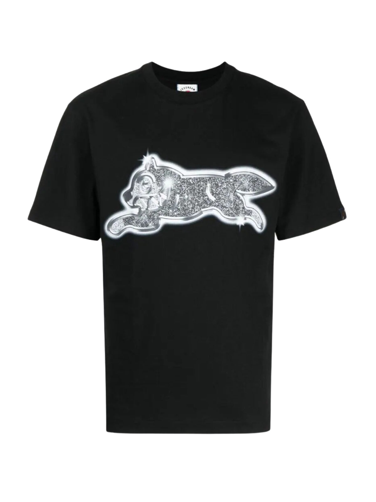 Ice-Cream T-Shirt Iced Out Running Dog Black