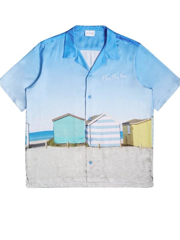 Blue Sky Inn Shirt Beach House Logo Blue