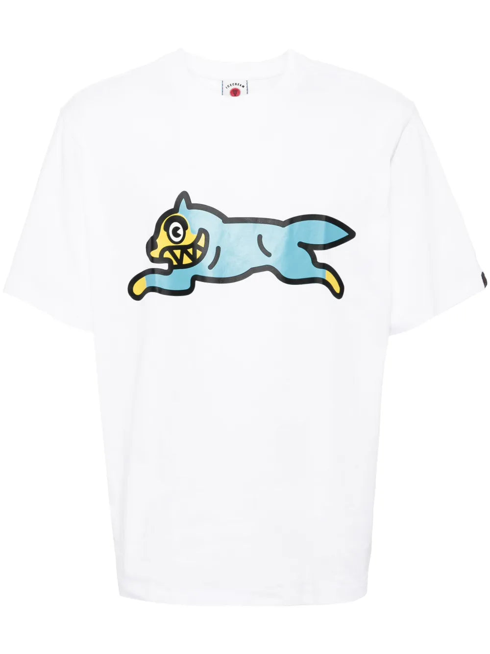 Ice Cream T-Shirt Running Dog White