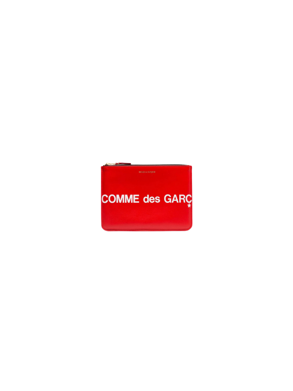 Comme Des Garcons Wallet Logo Pouch Red