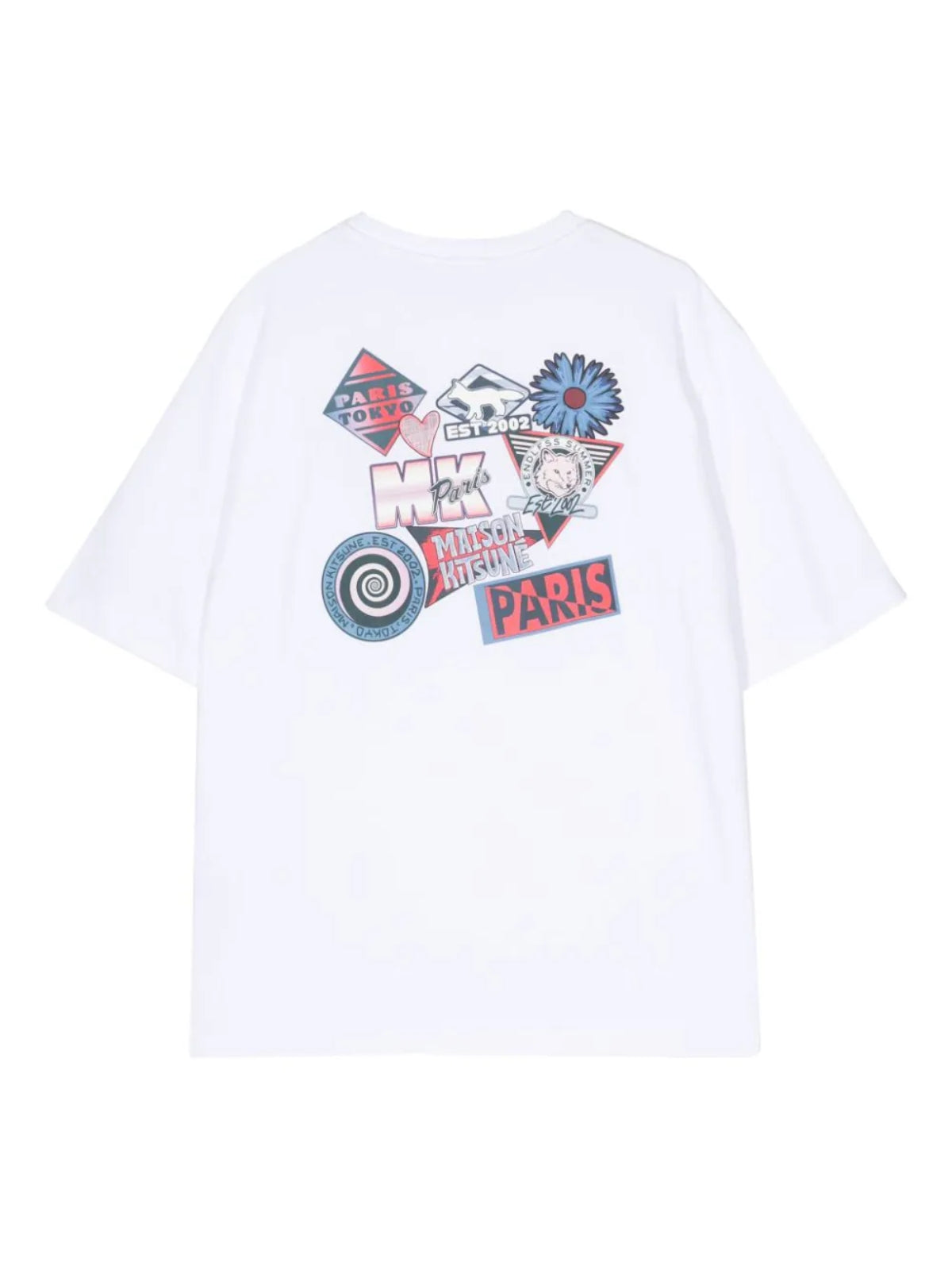 Maison Kitsune T-Shirt Surf Collage White