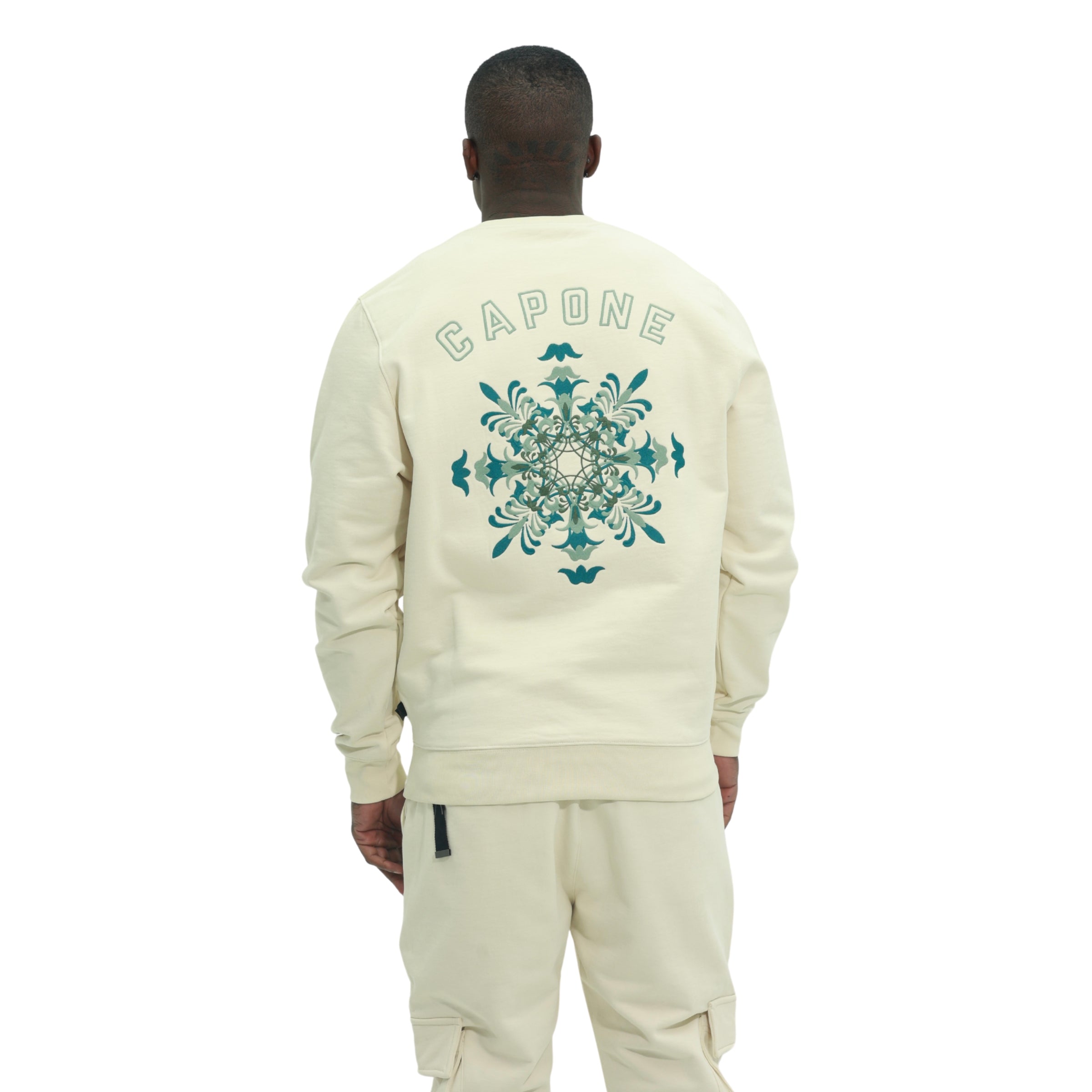 Capone *4 Sweater Back Floral Print Beige