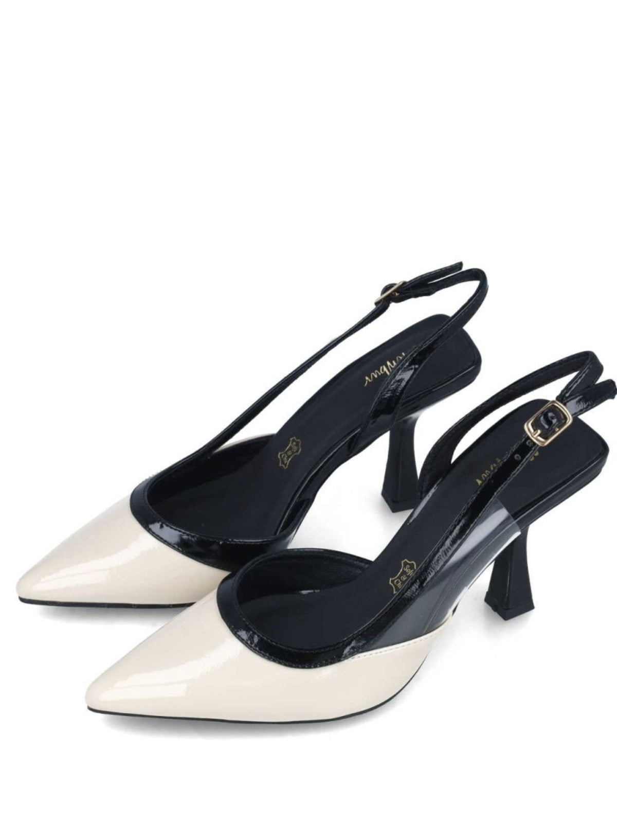 Menbur Heels Comma Heel White-Black