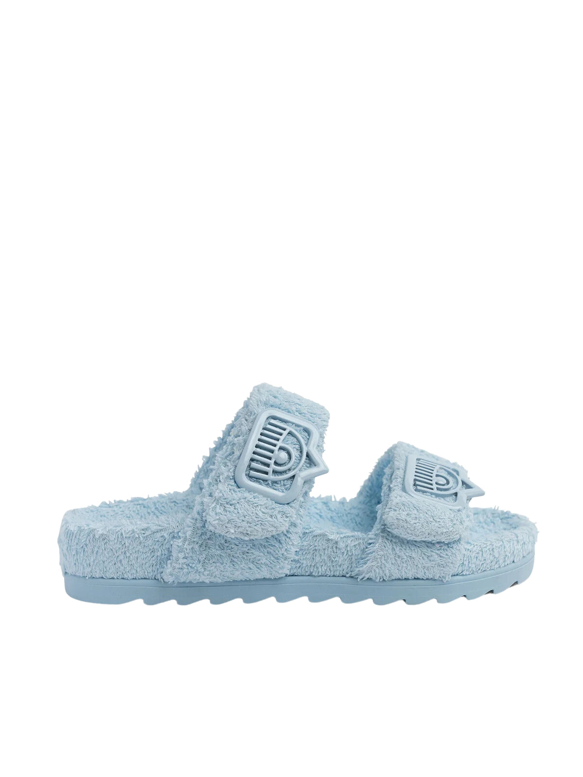 Chiara Ferragni Slides Eyelike Buckle Sponge Light Blue