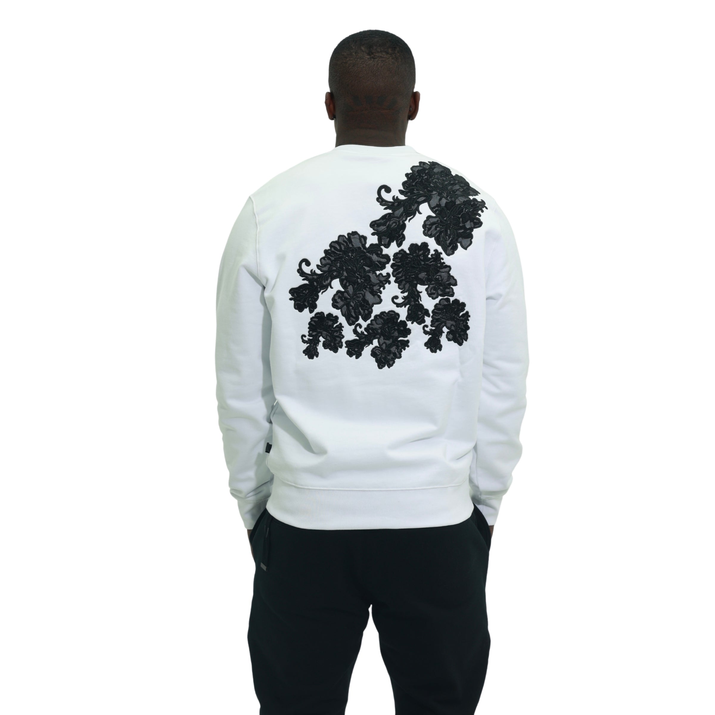 Capone Sweater Back Embroidered Print White