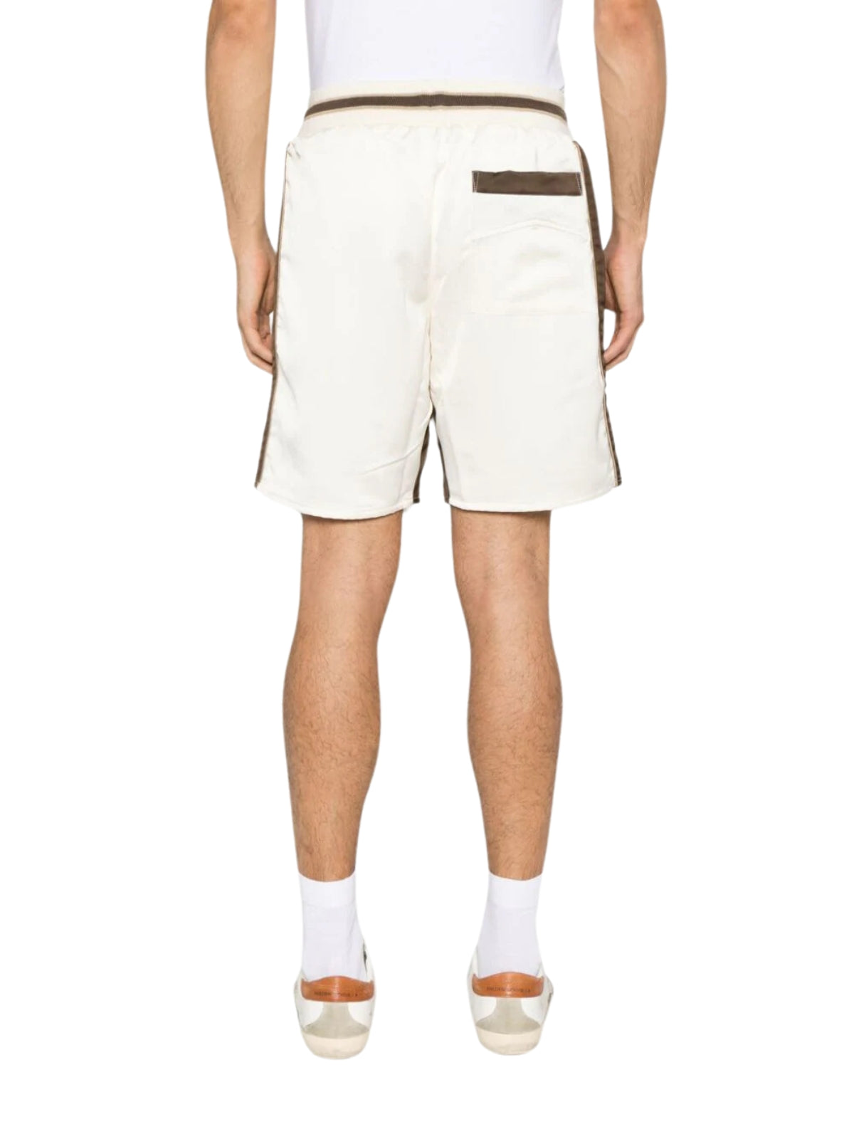 Rhude Shorts Satin Souvenier Ivory-Brown