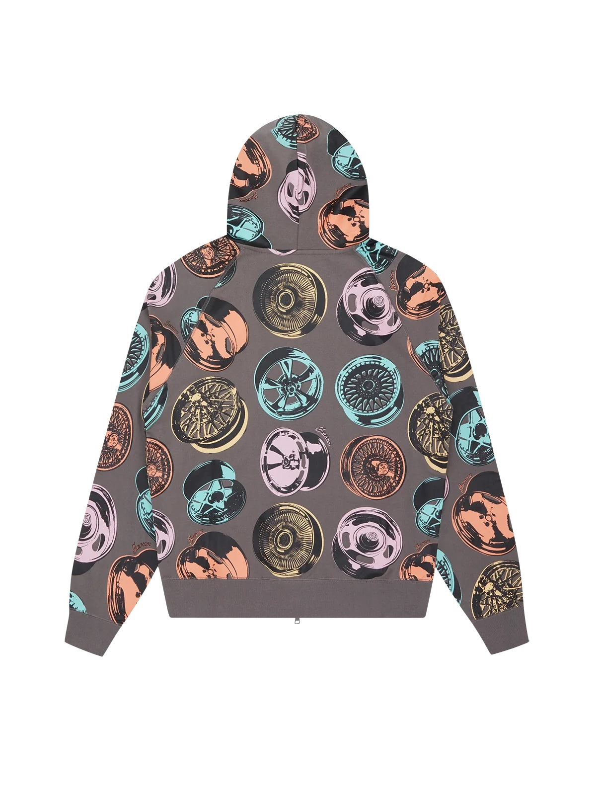 Ice-Cream Jacket Rims Zip-Through Hoodie Grey