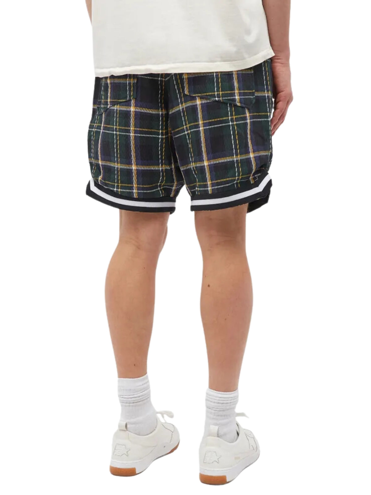 Rhude Shorts Flannel Court Logo Multi Green