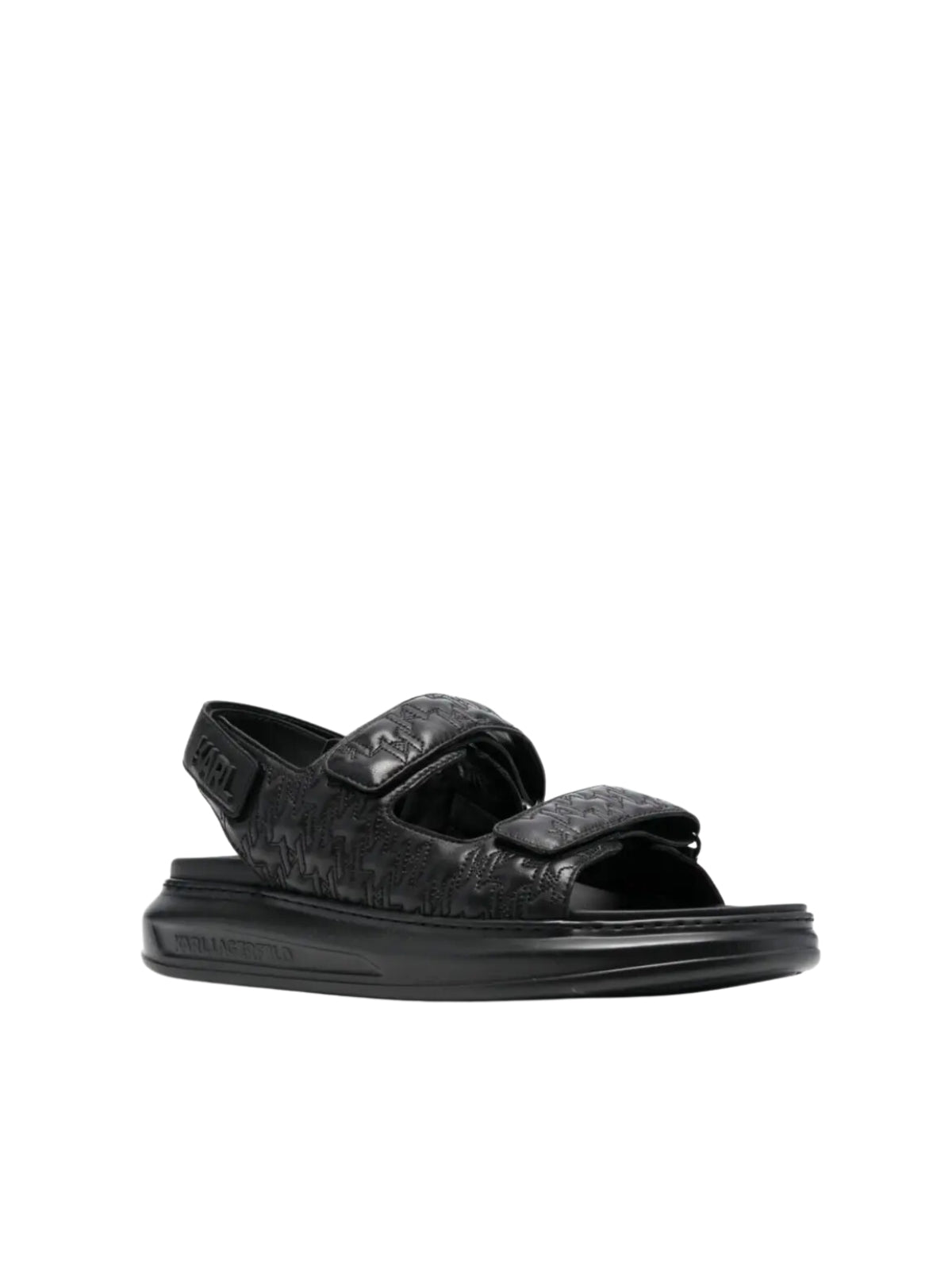 Karl Lagerfeld Sandals Kapri Quilted Duo Straps Black