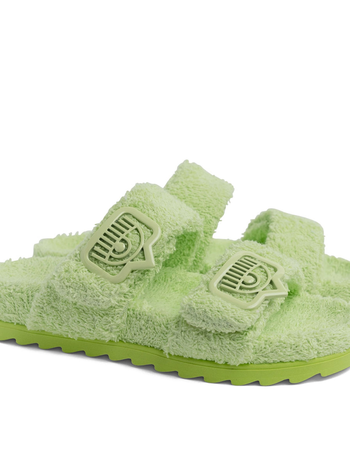 Chiara Ferragni Slides Eyelike Buckle Sponge Light Green