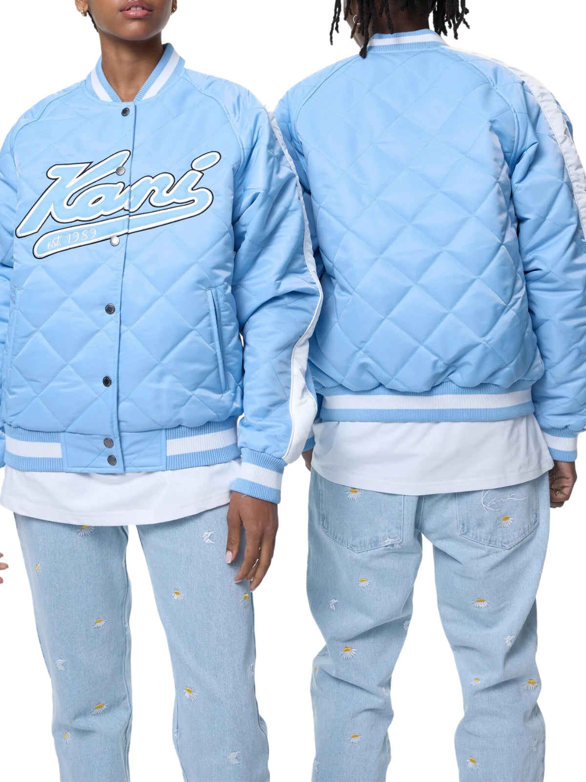 Karl Kani Jacket Varsity Padded Center Logo Blue