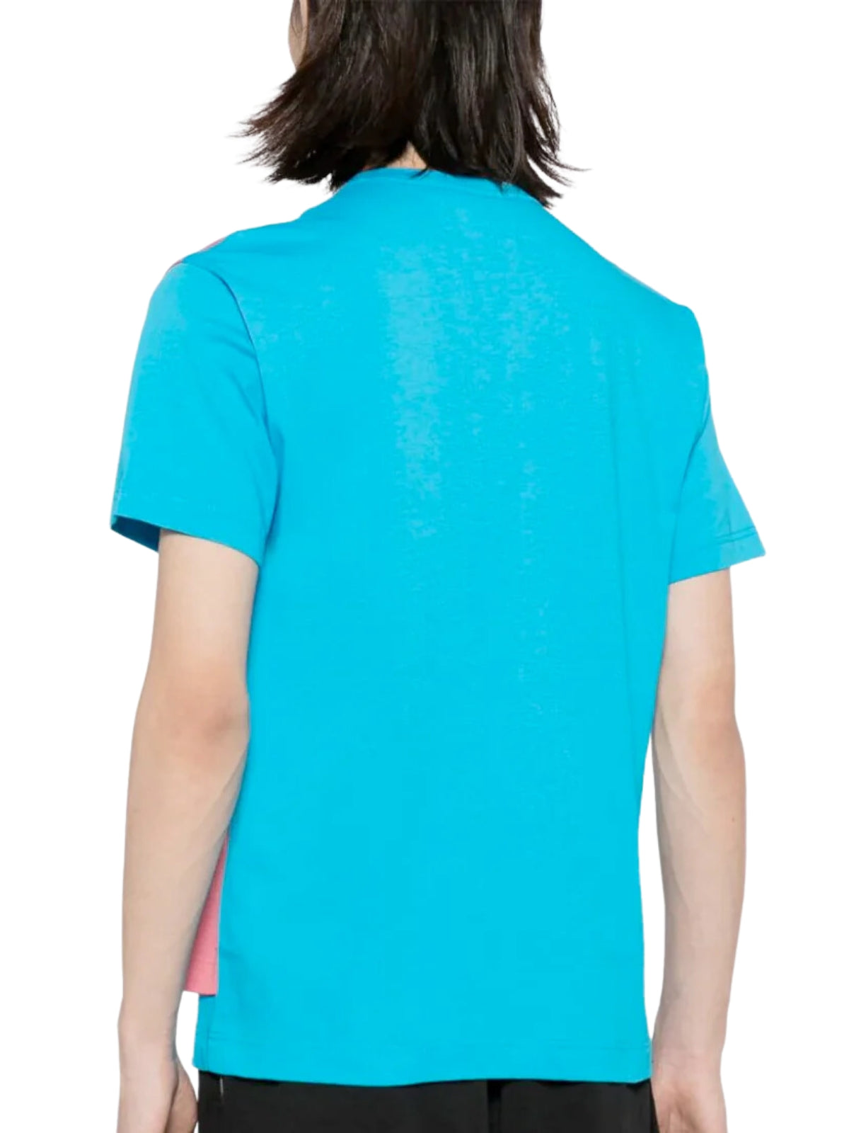 Comme Des Garcons T-Shirt Cut Out Panelled Pink-Blue