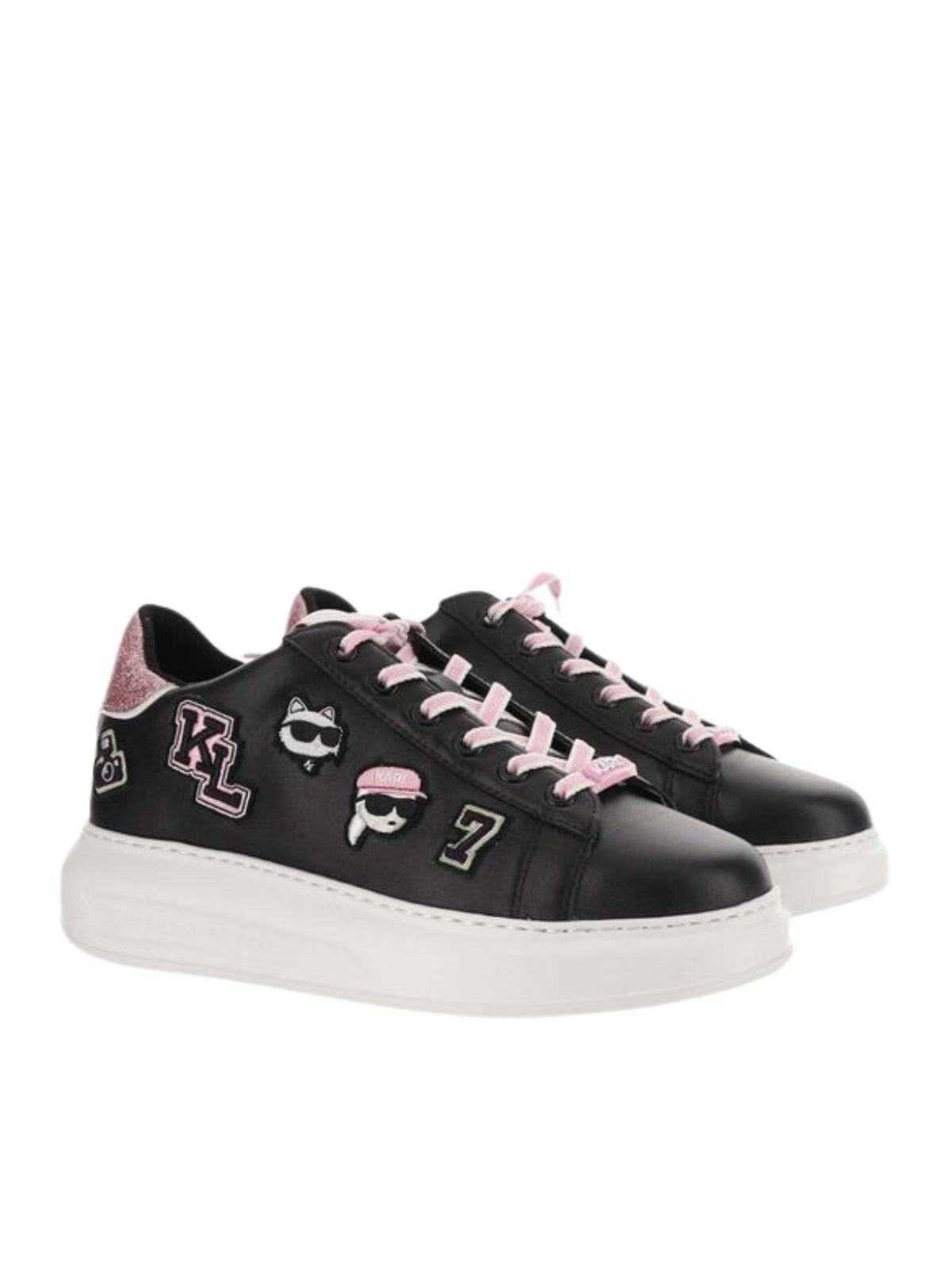 Karl Lagerfeld Ladies Sneaker Kapri Karl Varsity Patch Black-Pink