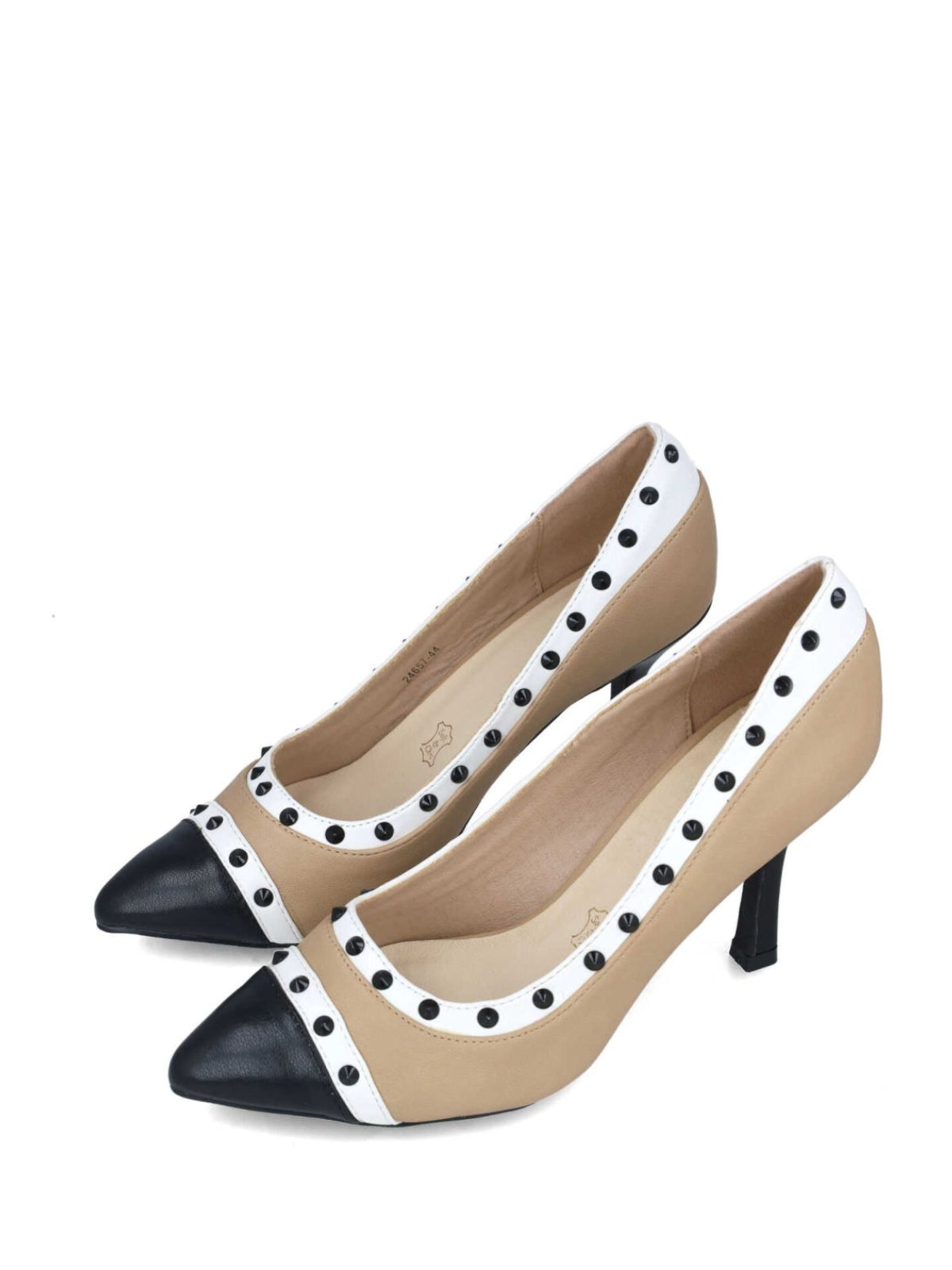 Menbur Heels Top Stud Beige-Black-White