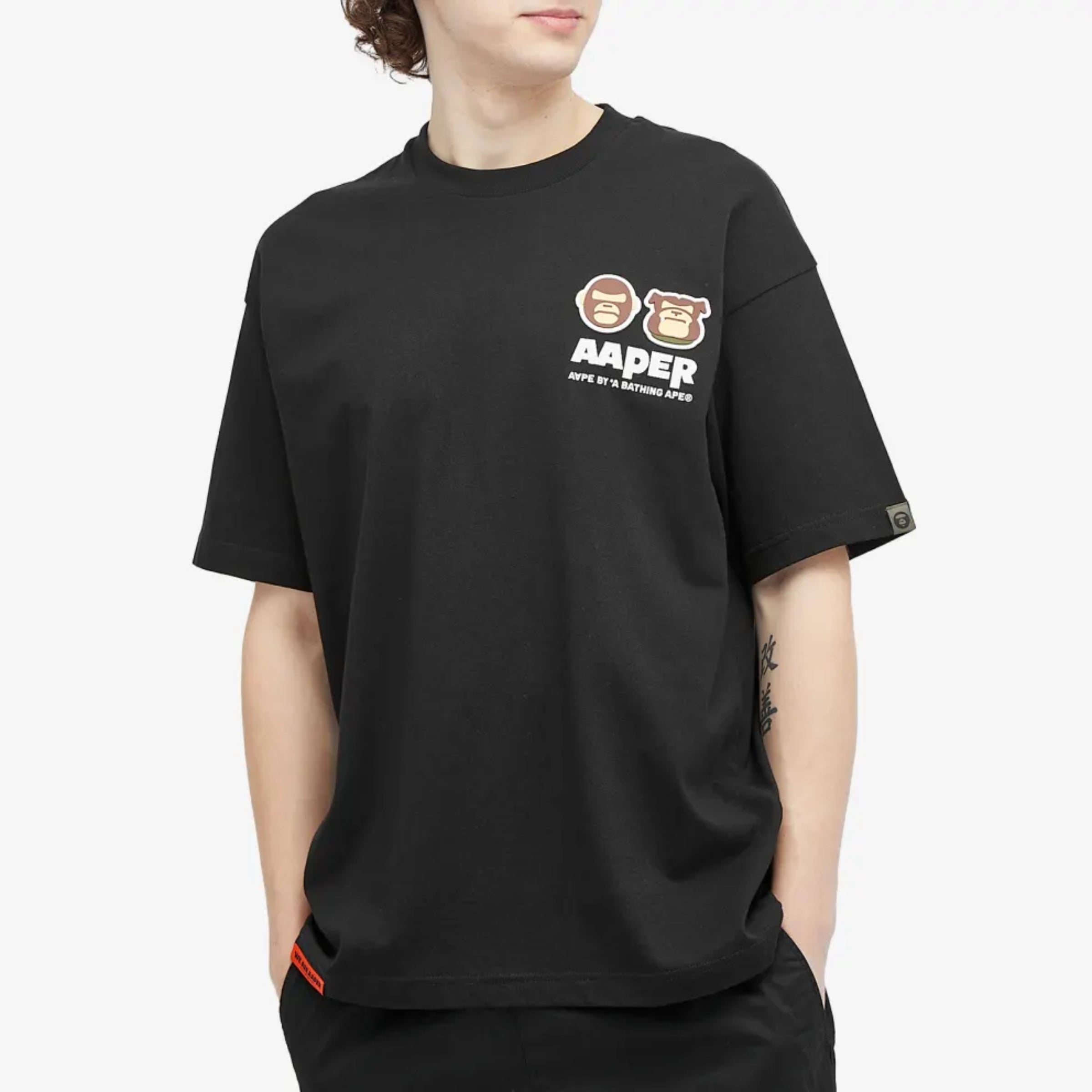 Aape T-Shirt Graphic Print Logo Black