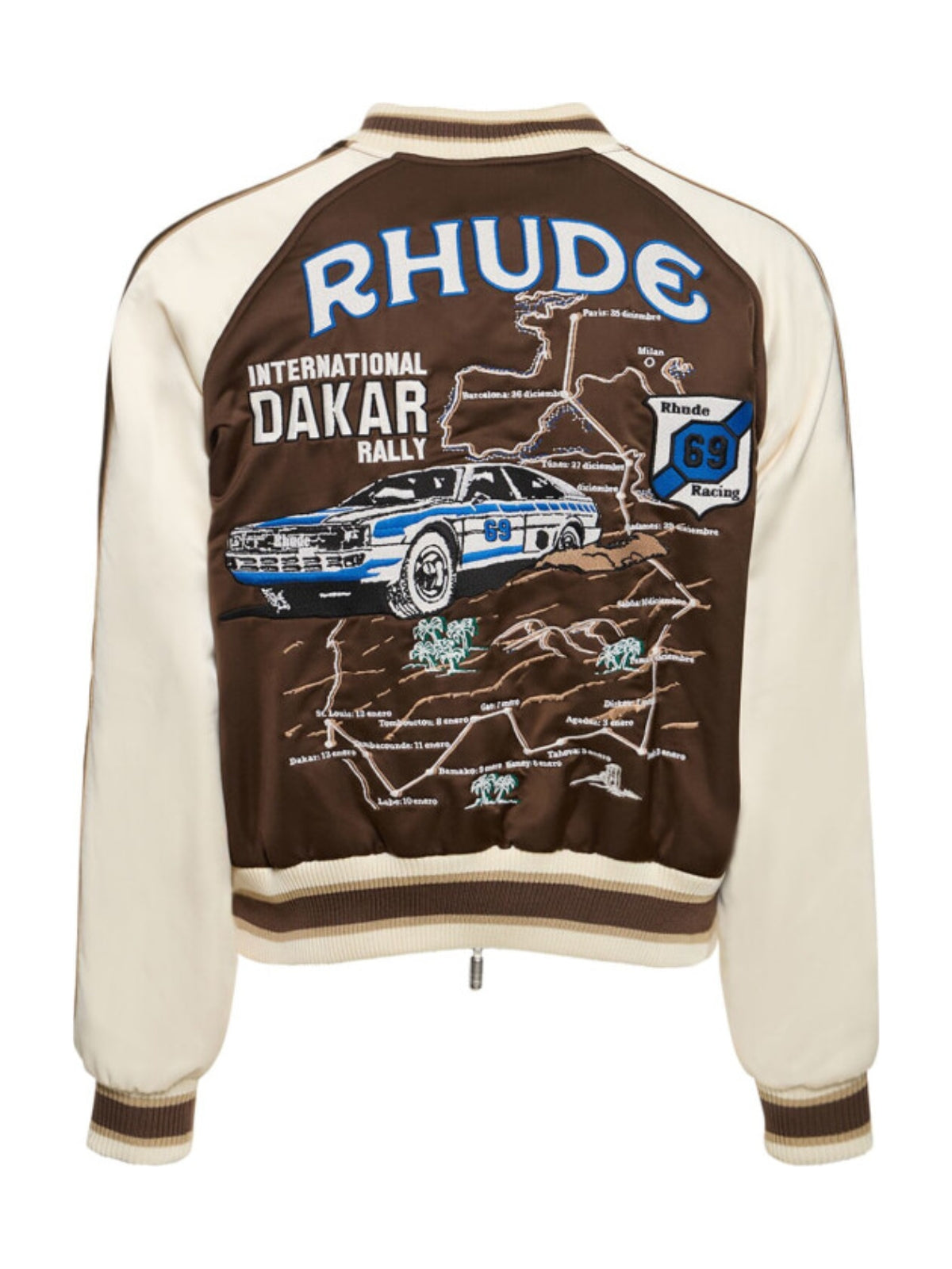 Rhude Jacket Crepe Satin Souvenier Brown-Cream