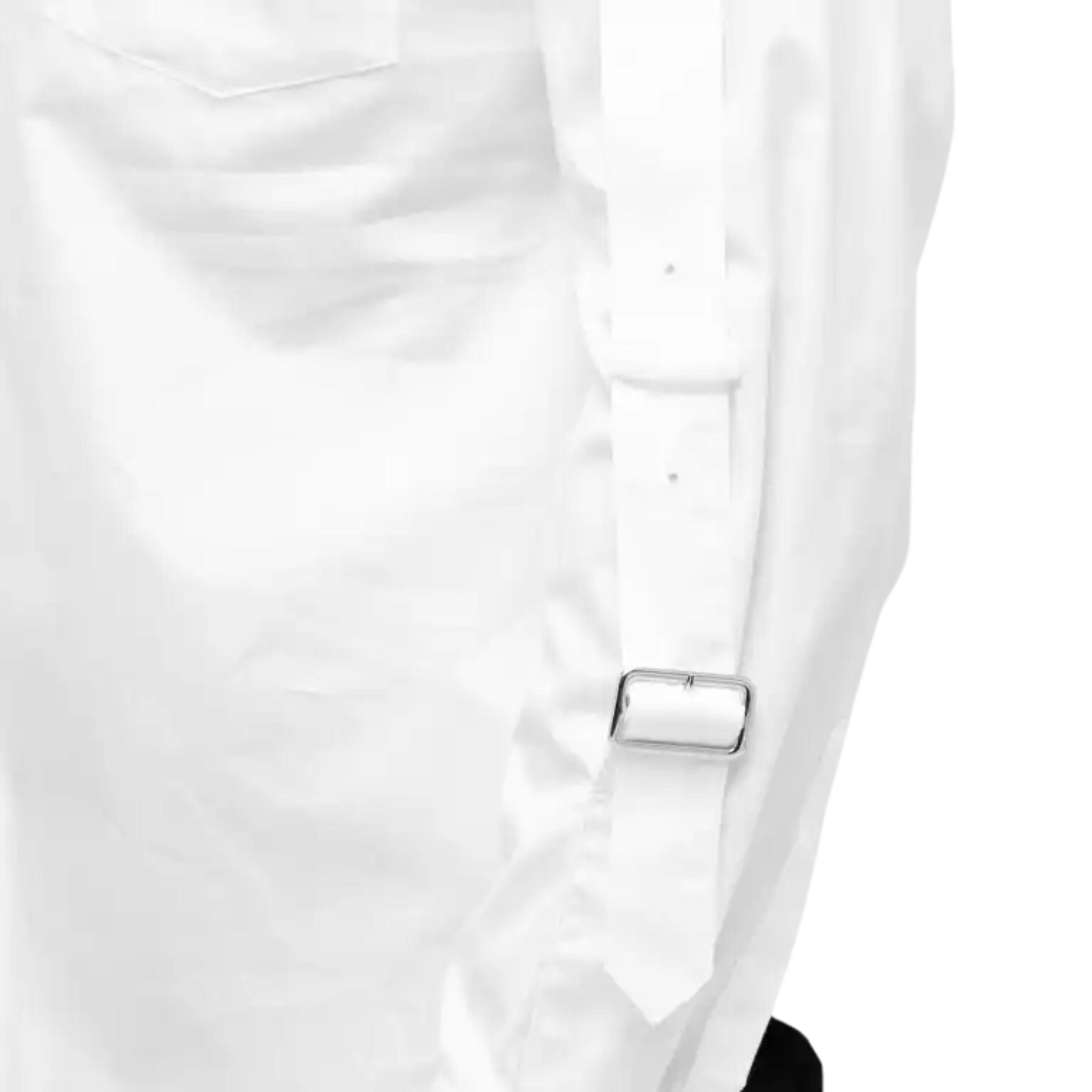 Comme Des Garcons Shirt Buckled Sleeve White