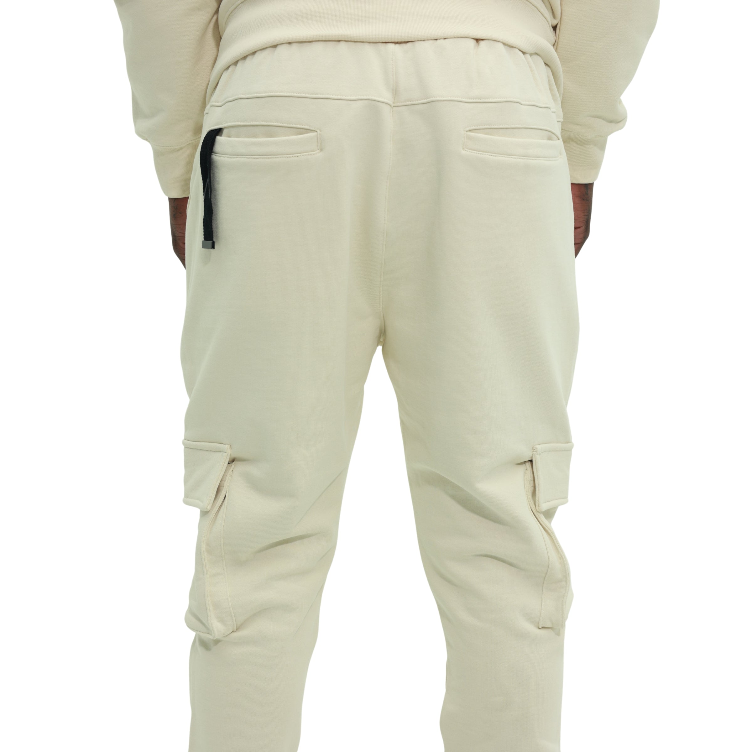 Capone Cargo Sweatpants Double Sided Pockets Beige