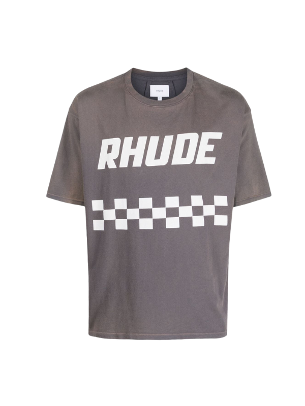 Rhude T-Shirt Off Road Logo Vintage Grey