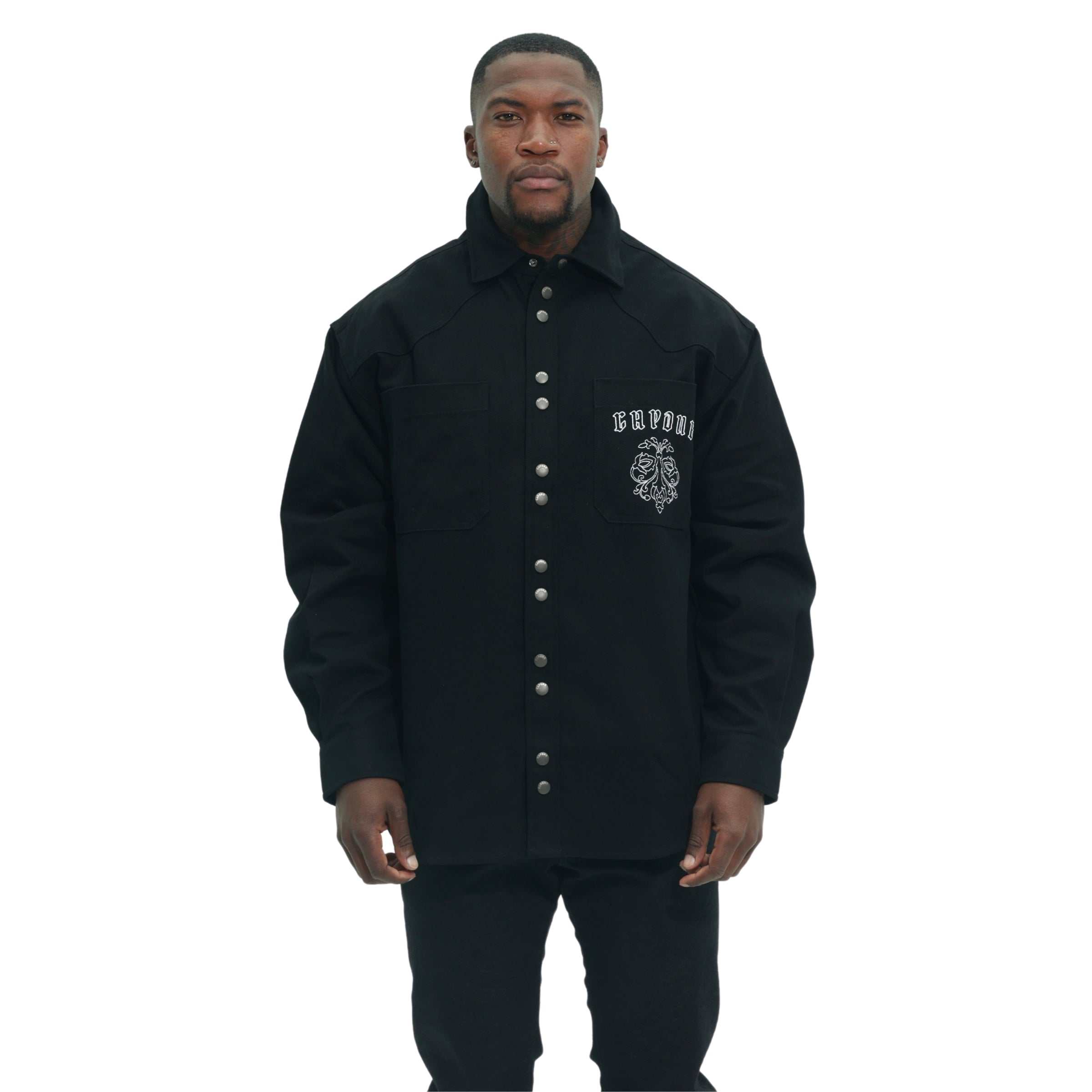 Capone Overshirt Buttoned Up Black