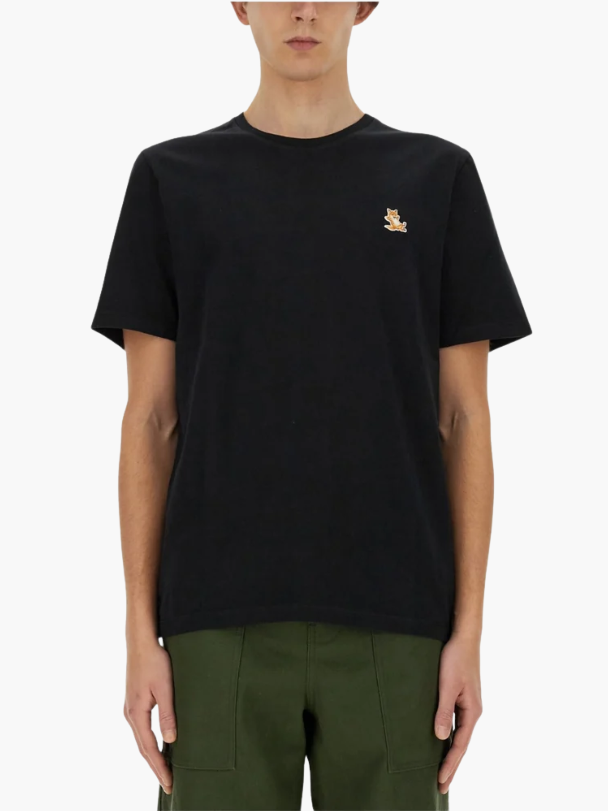 Maison Kitsune T-Shirt Chillax Fox Patch Black