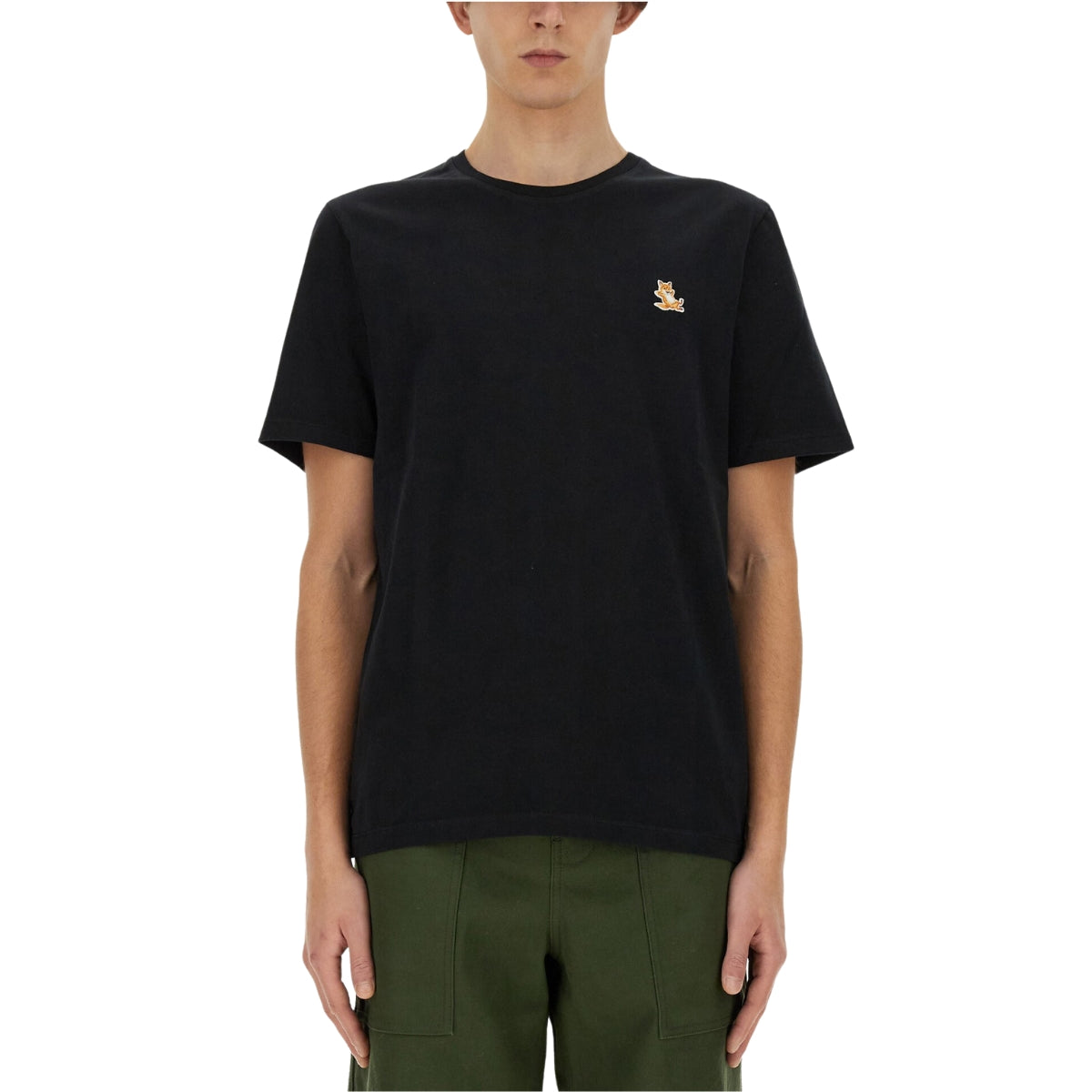 Maison Kitsune T-Shirt Chillax Fox Patch Black