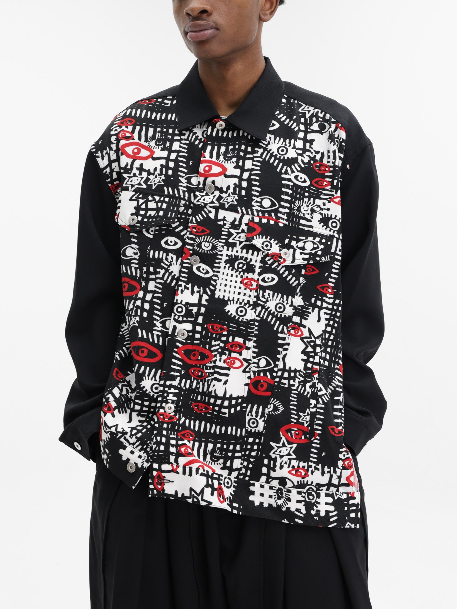 Comme Des Garcons Jacket All Over Print Eye Black