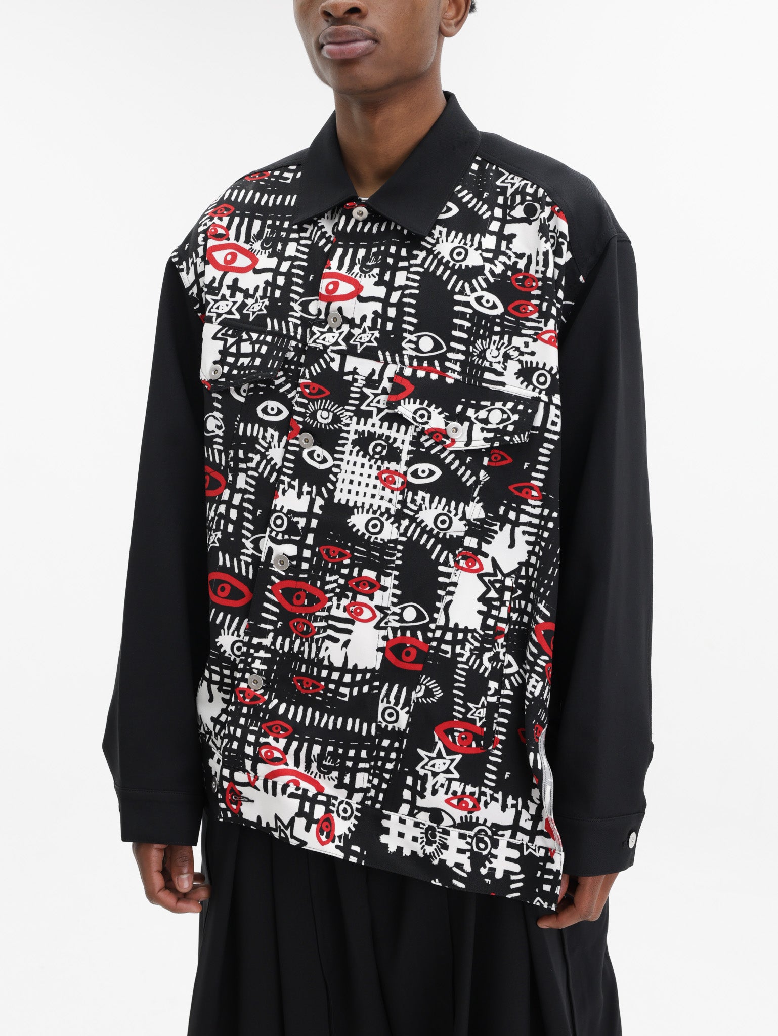Comme Des Garcons Jacket All Over Print Eye Black