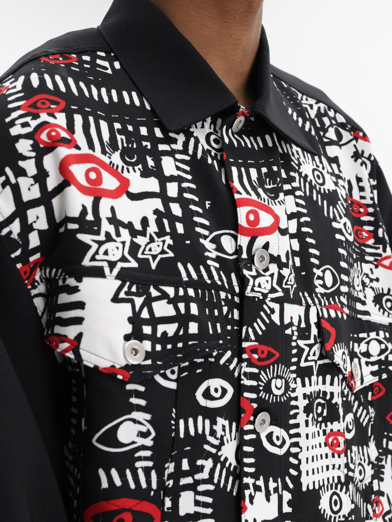 Comme Des Garcons Jacket All Over Print Eye Black