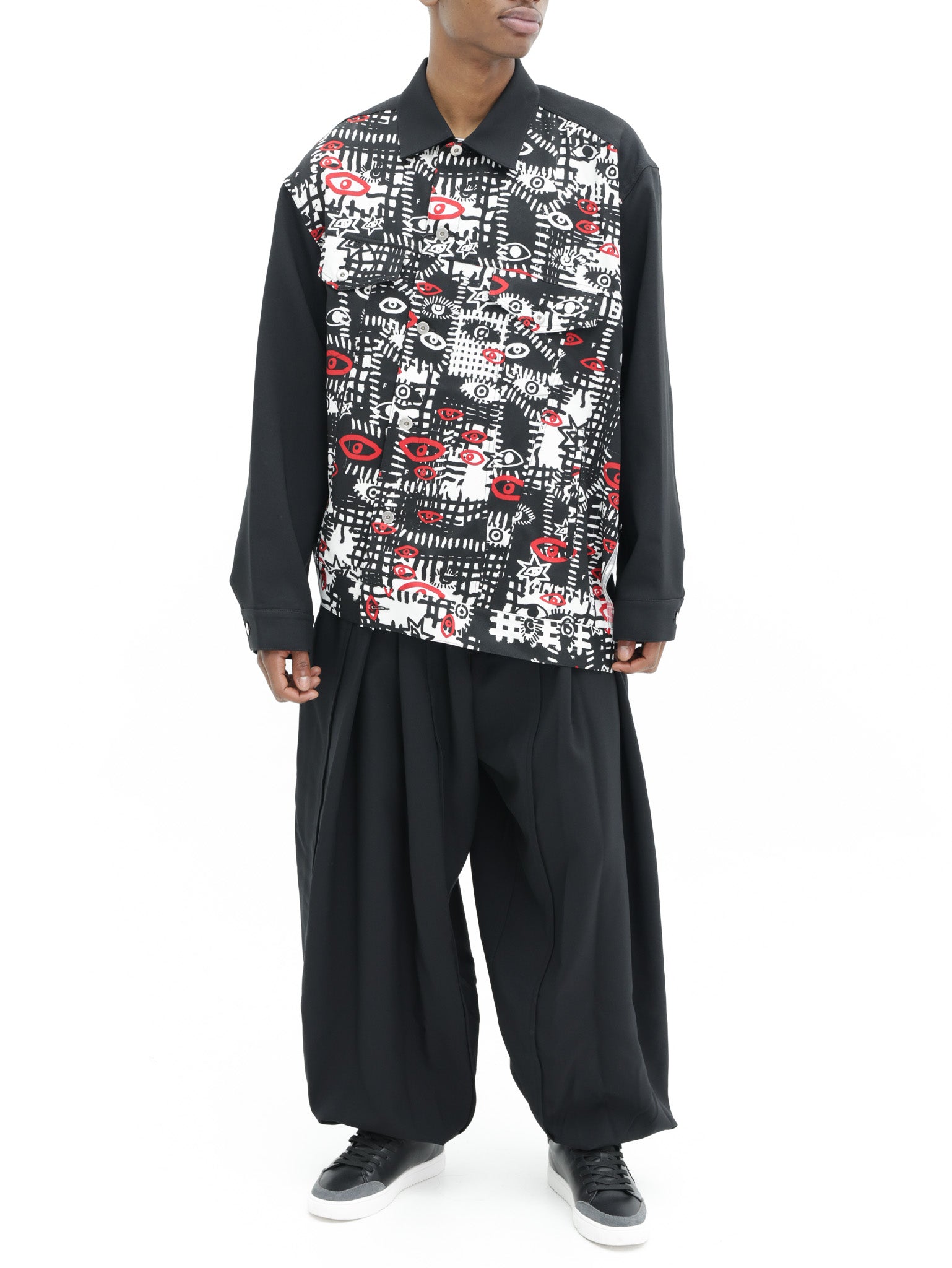 Comme Des Garcons Jacket All Over Print Eye Black