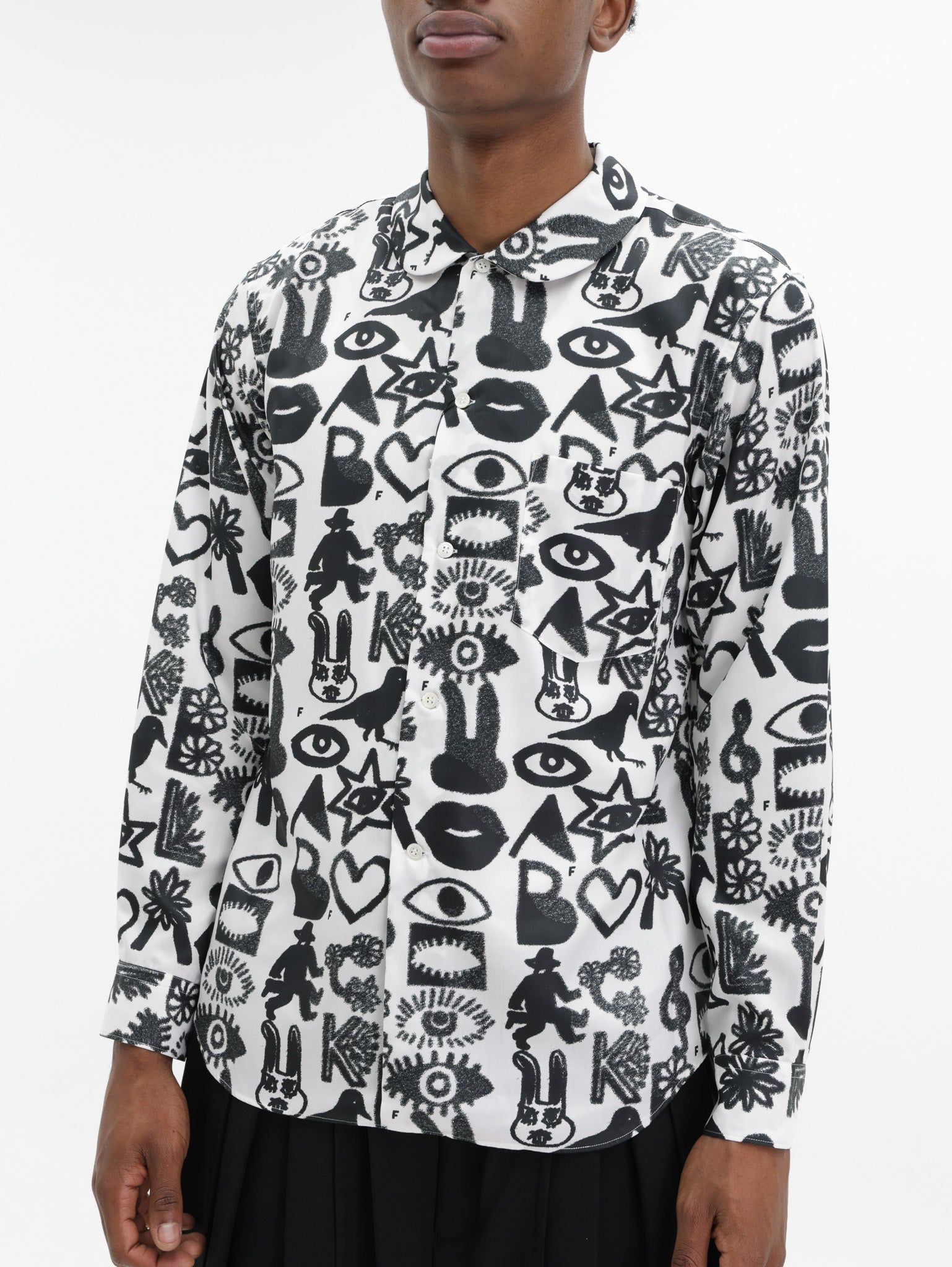 Comme Des Garcons Shirt All Over Print Black/White