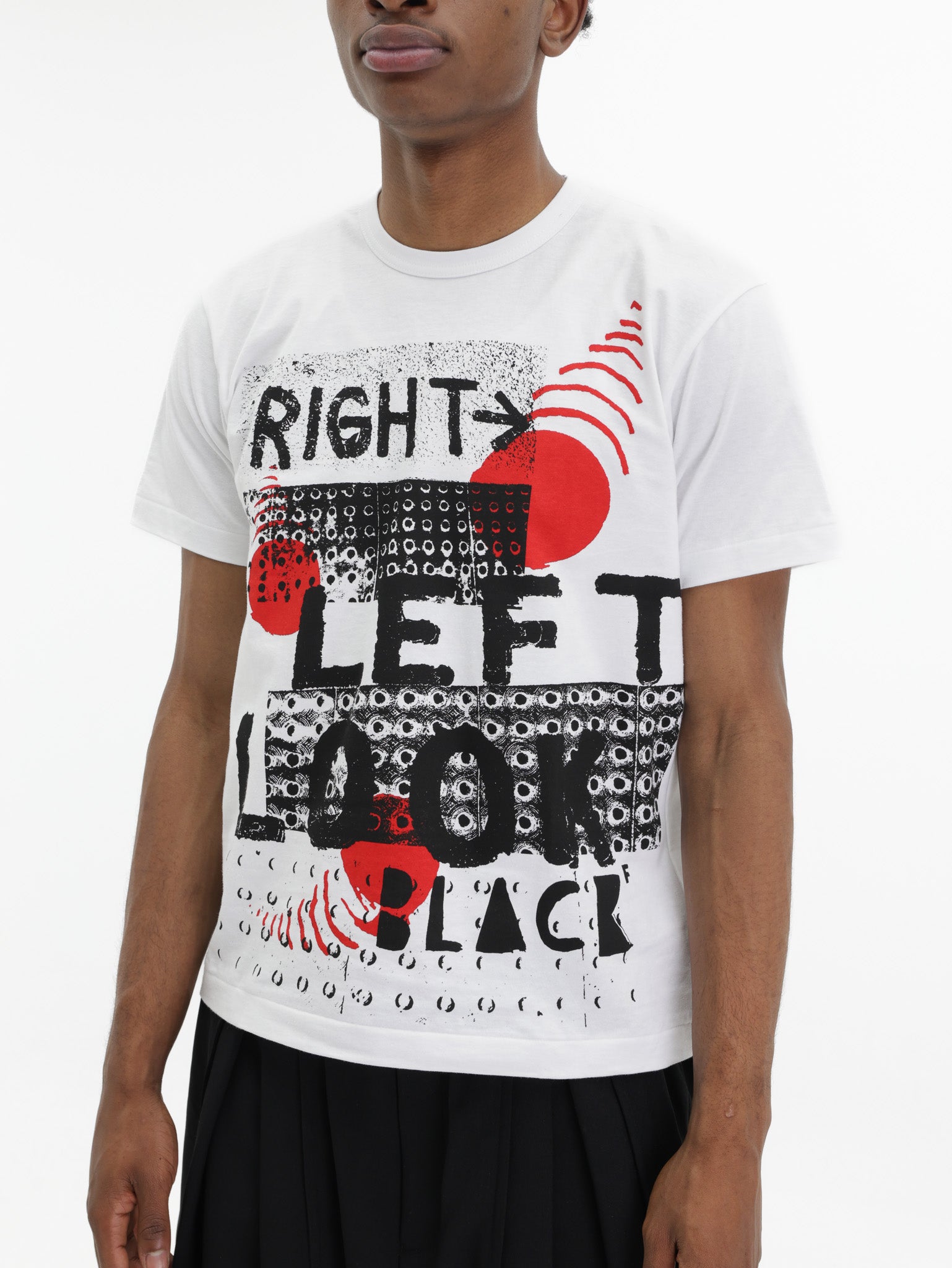 Comme Des Garcons T-Shirt Black/Red Print  White