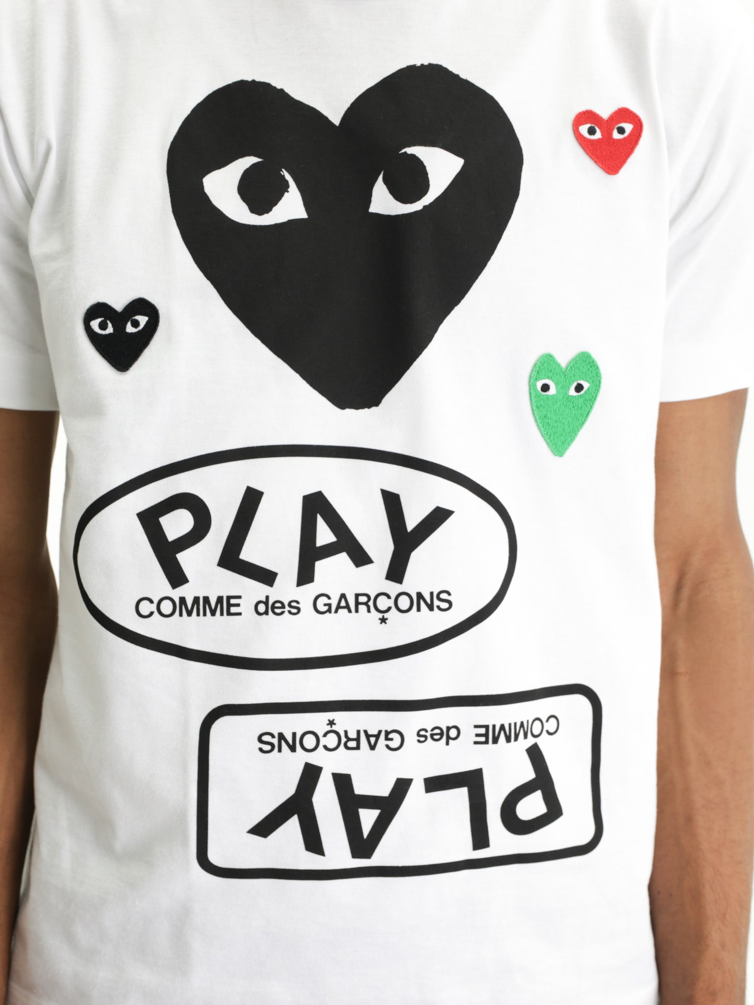 Comme Des Garcons T-Shirt Multi Logo Print White
