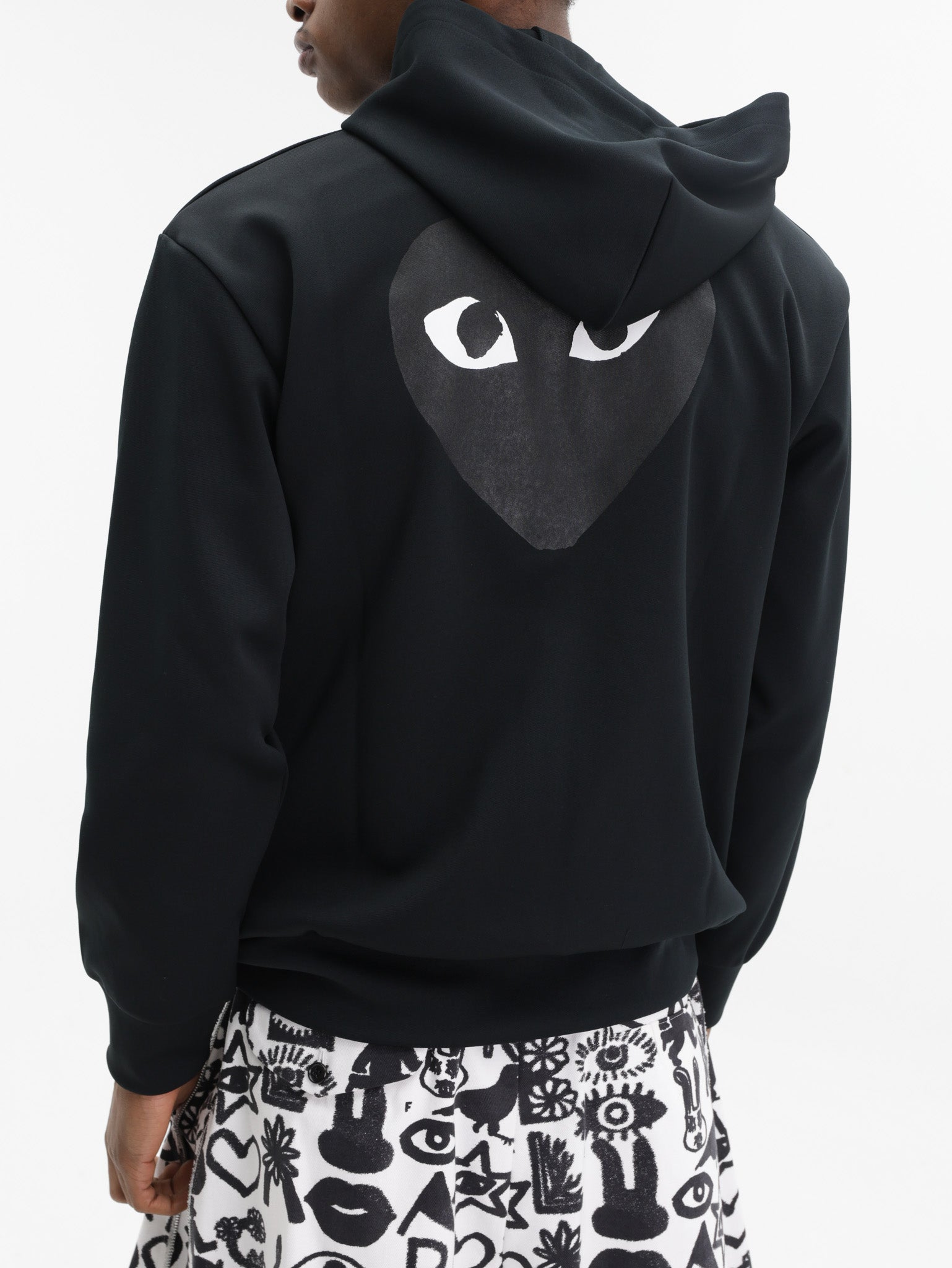 Comme Des Garcons Hoodie Black Emblem Black