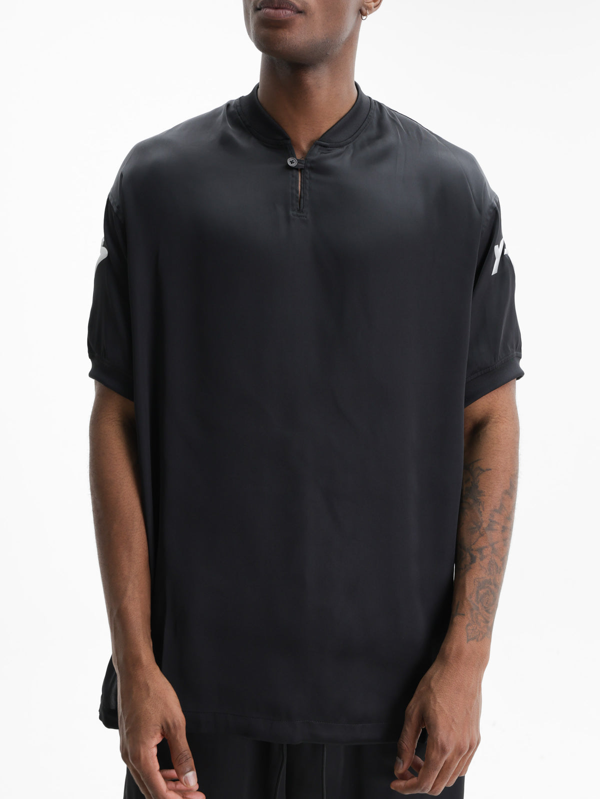 Y-3 Liquid Logo Satin Jersey Black