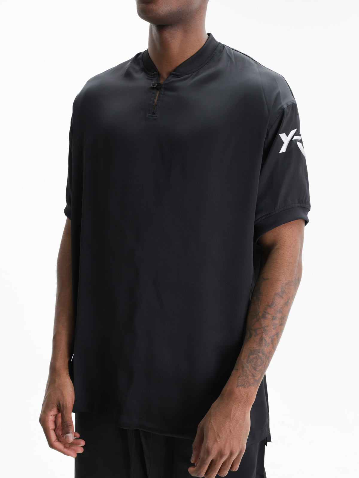 Y-3 Liquid Logo Satin Jersey Black