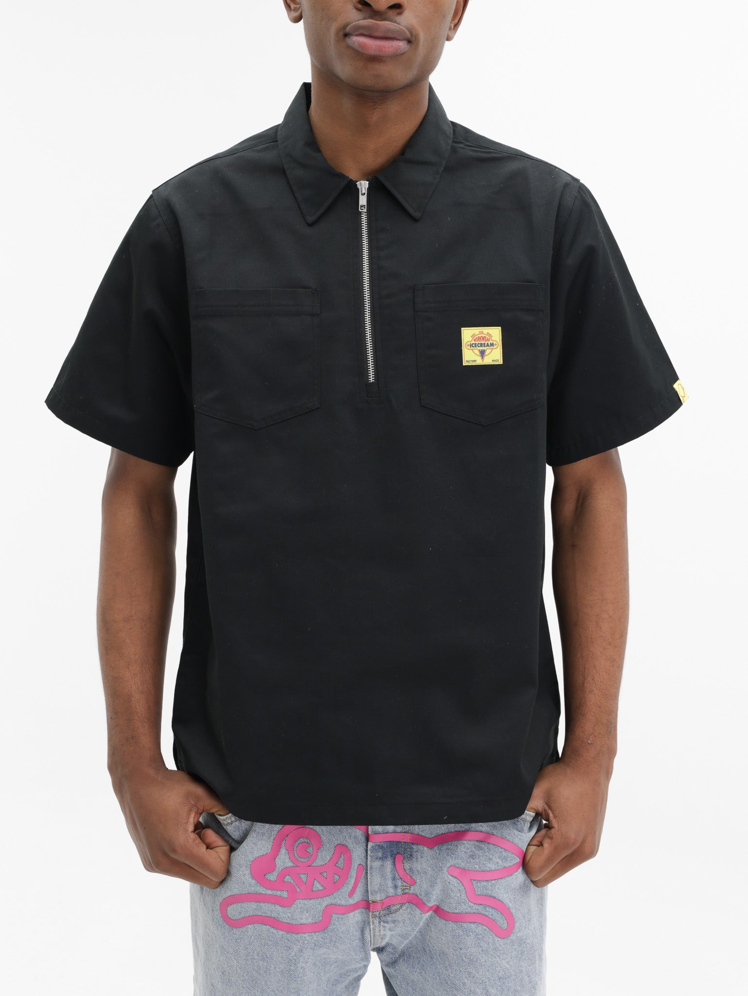 Ice-cream Golfer Quarter Zip  Work Black