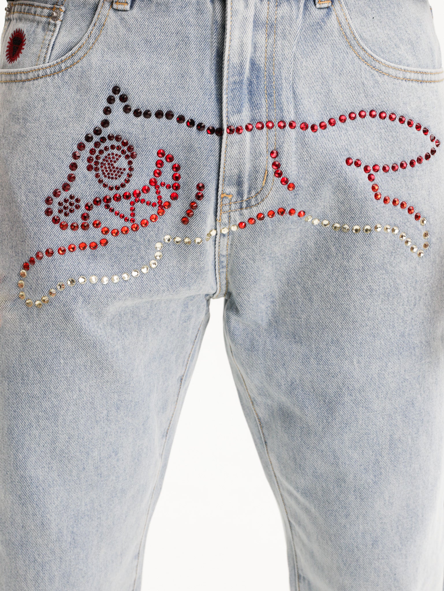 Ice-cream Pants Red Running Dog Light Wash