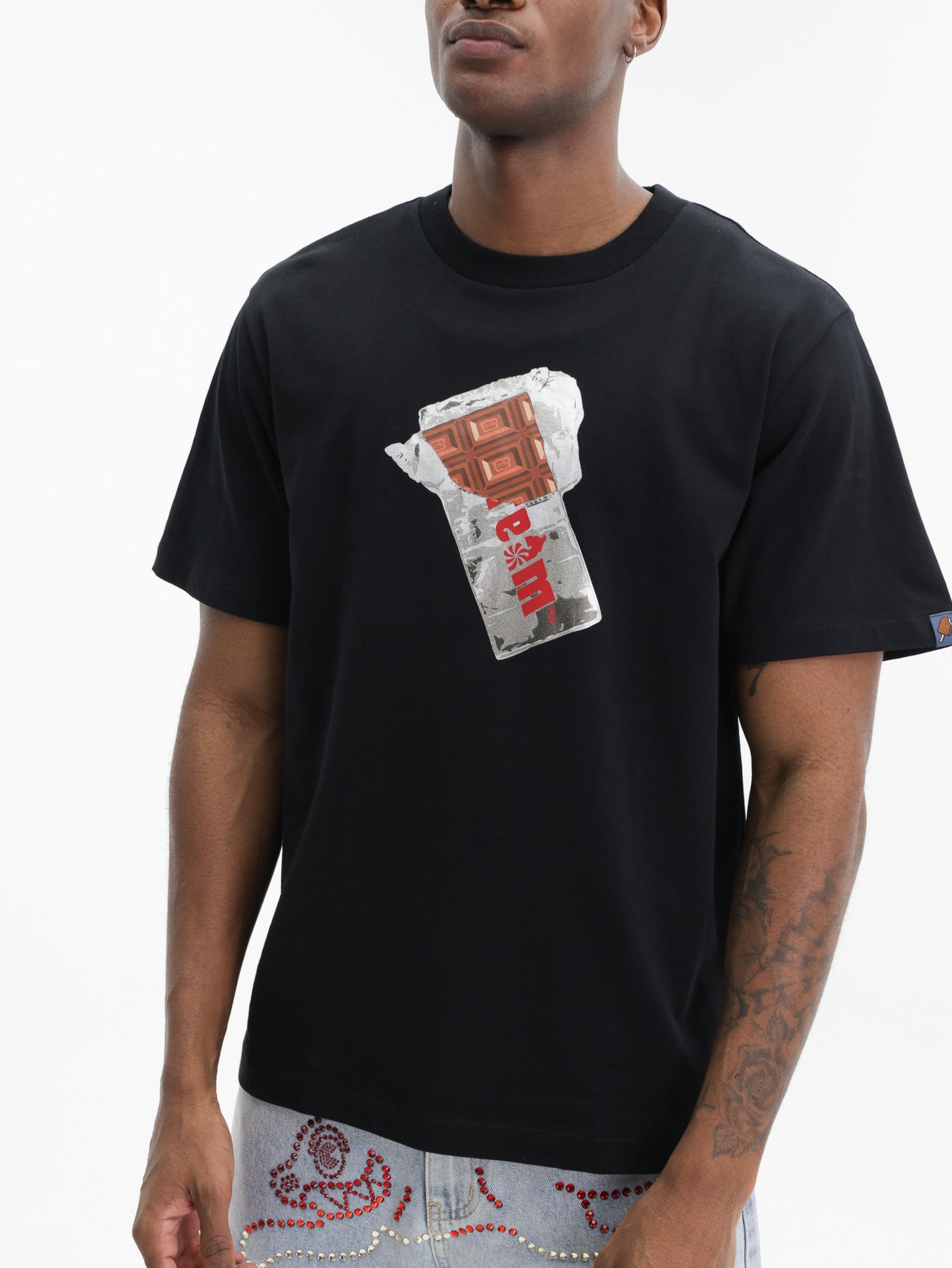 Ice-cream T-Shirt Chocolate Print Logo Black