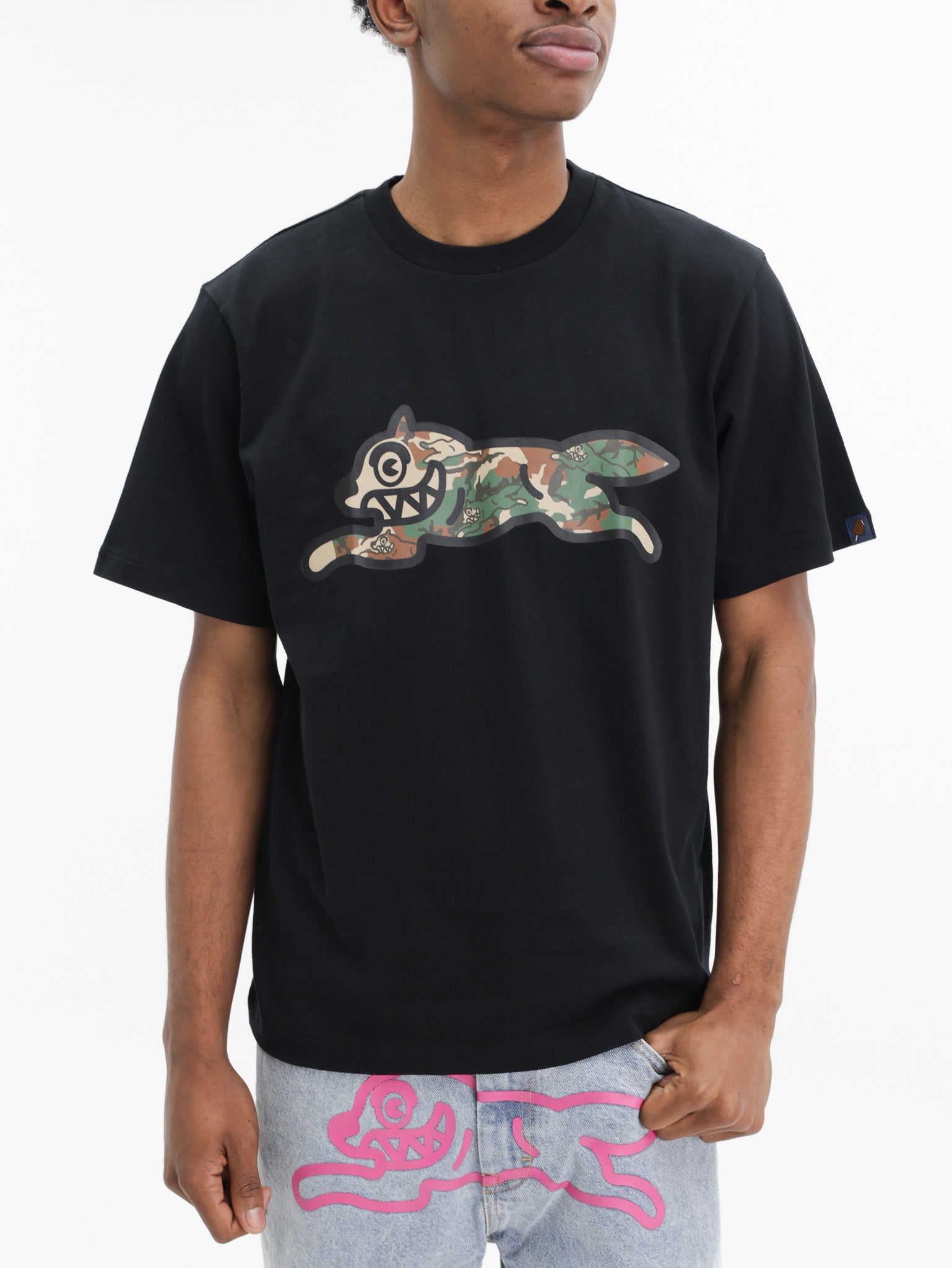 Ice-cream T-Shirt Camo Dog Logo Black