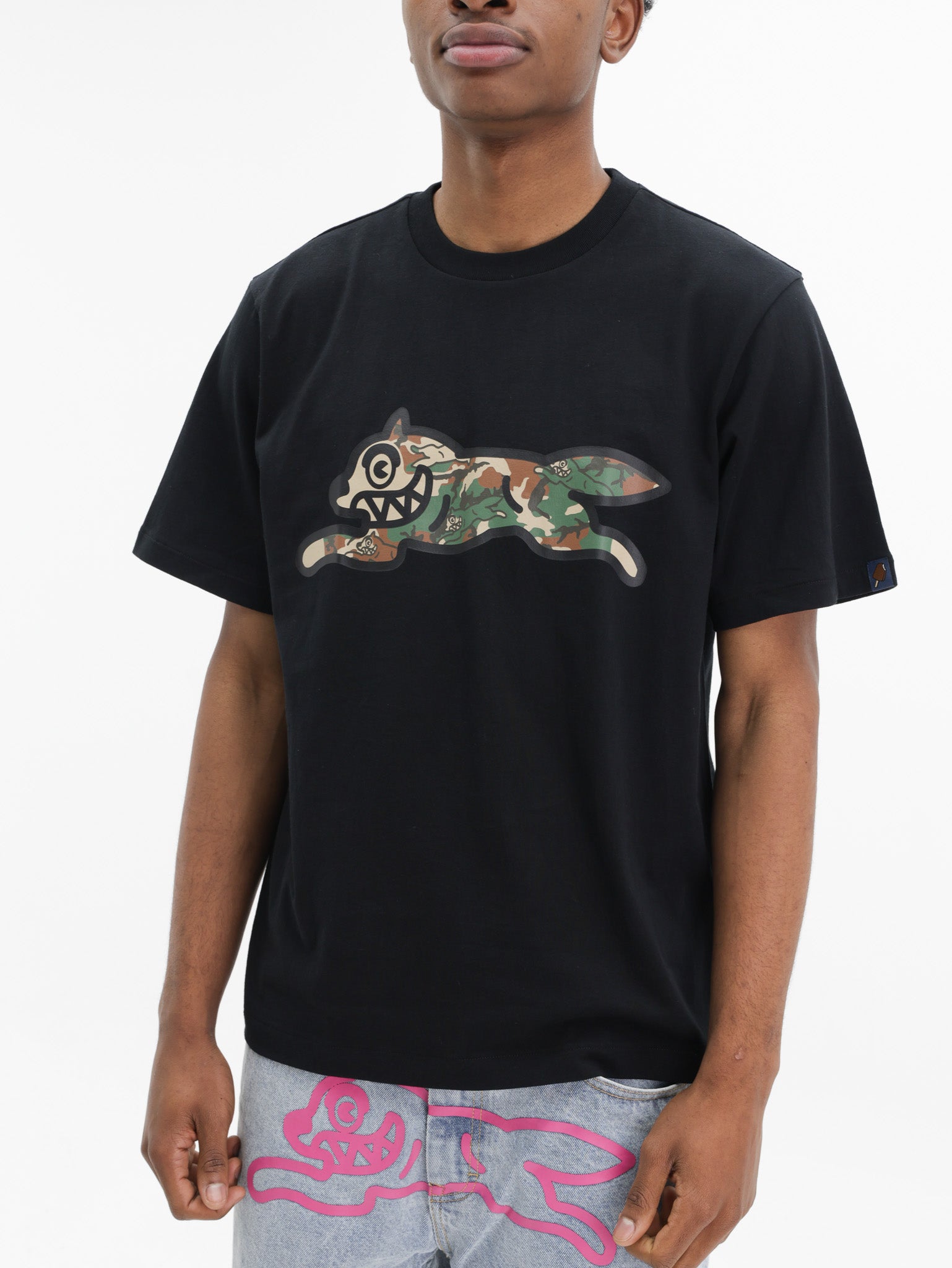 Ice-cream T-Shirt Camo Dog Logo Black