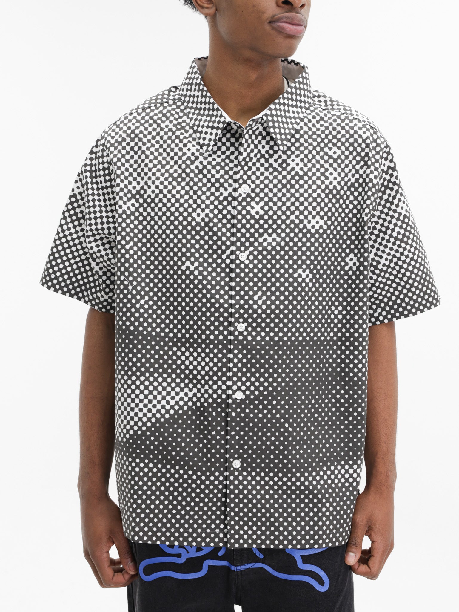 Ice-cream Shirt Checkered Ss Black/White