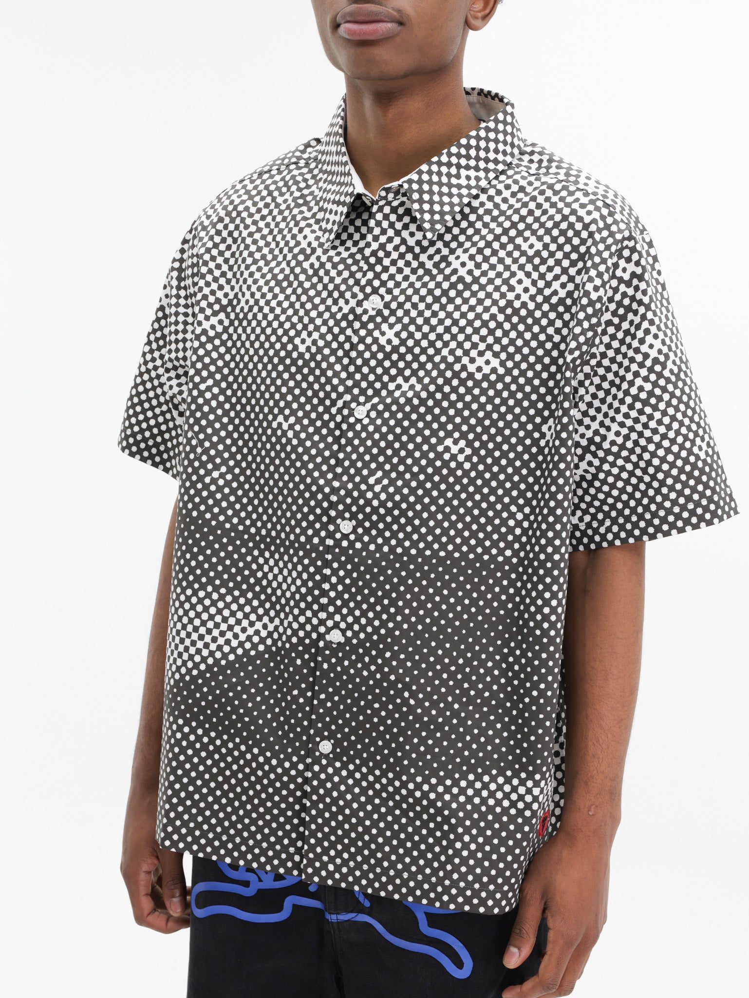 Ice-cream Shirt Checkered Ss Black/White