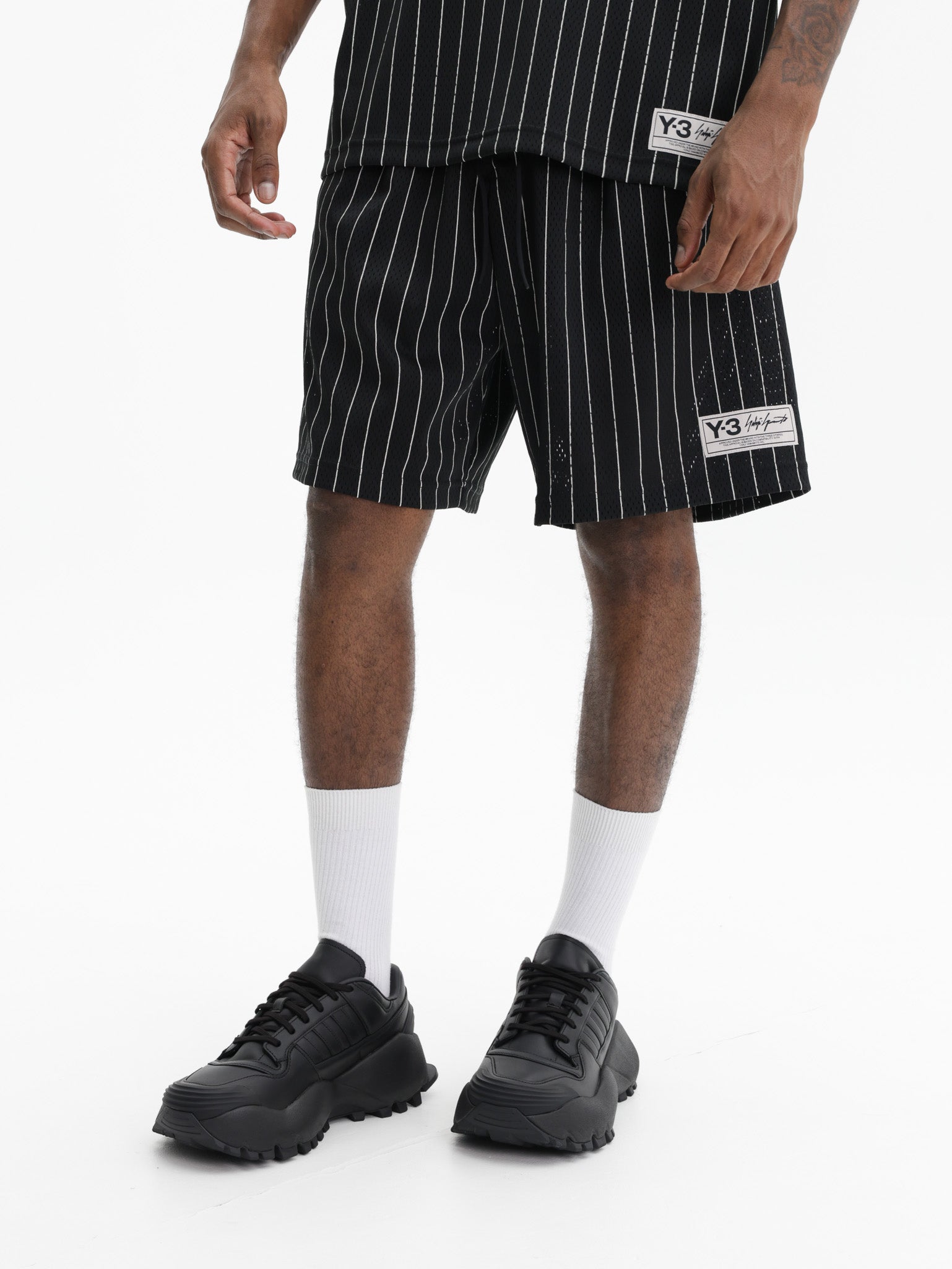 Y-3 Shorts Pinstripe Black