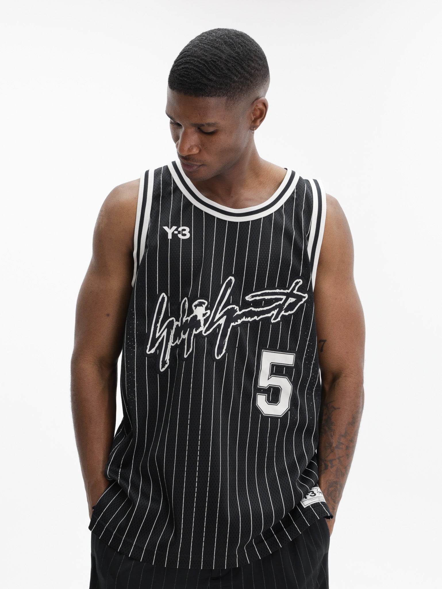 Y-3 Top Tank Pinstripe Black