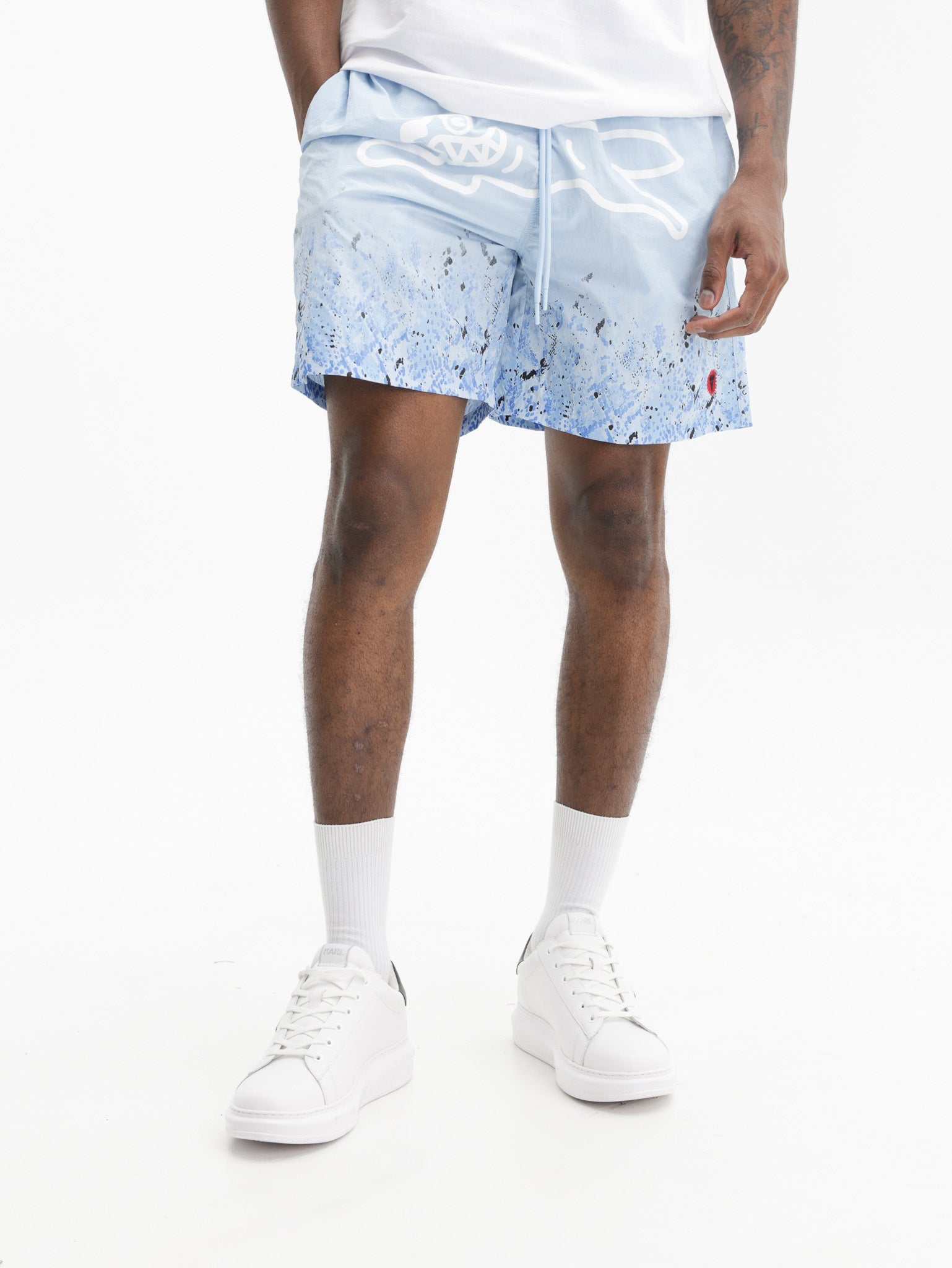 Ice-cream Shorts White Dog Logo Print Blue